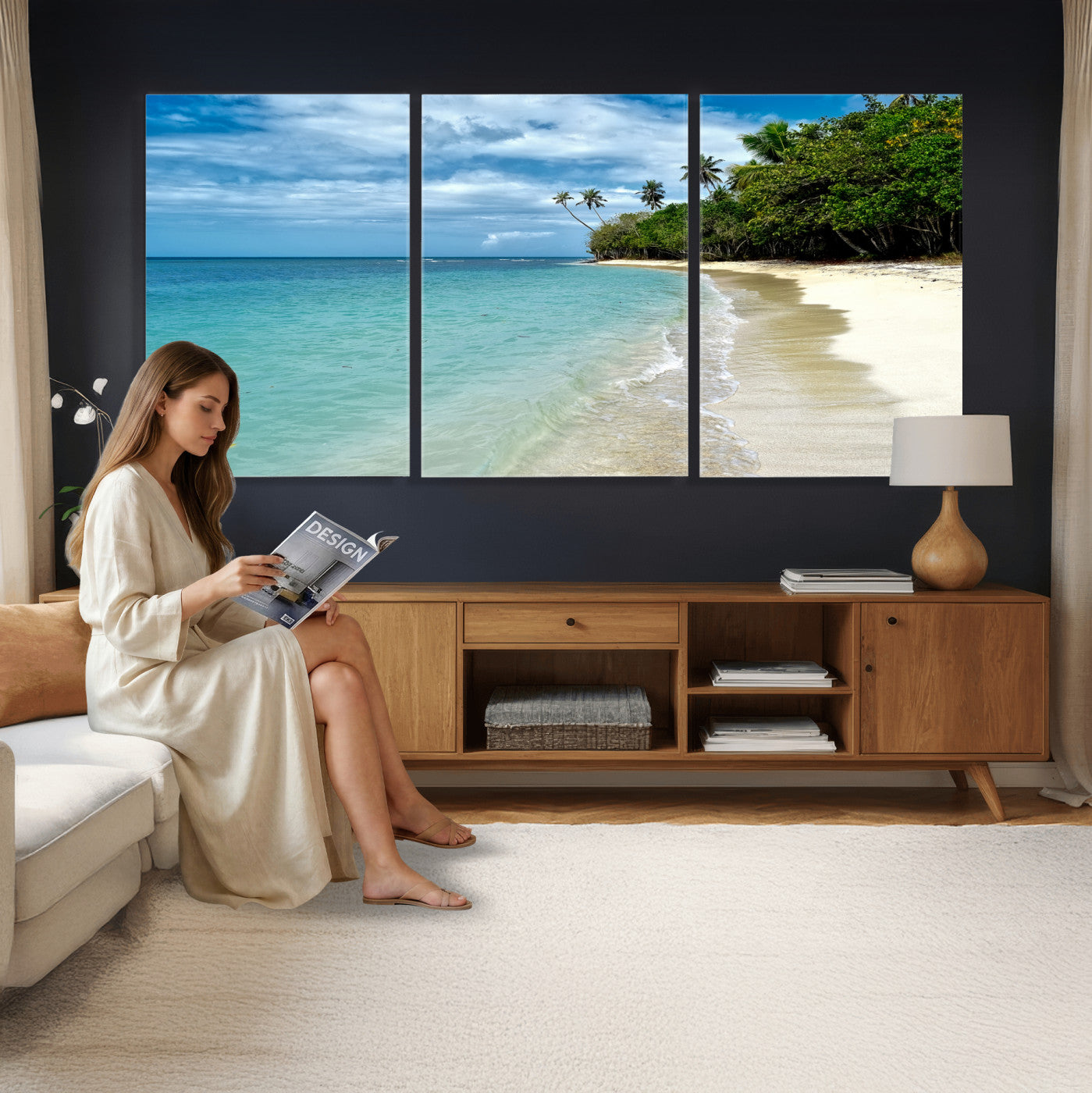 50626792-MGV-CV-36X24 - Puerto Rico Beach Paradise Wall Art – Tropical Coastal Print