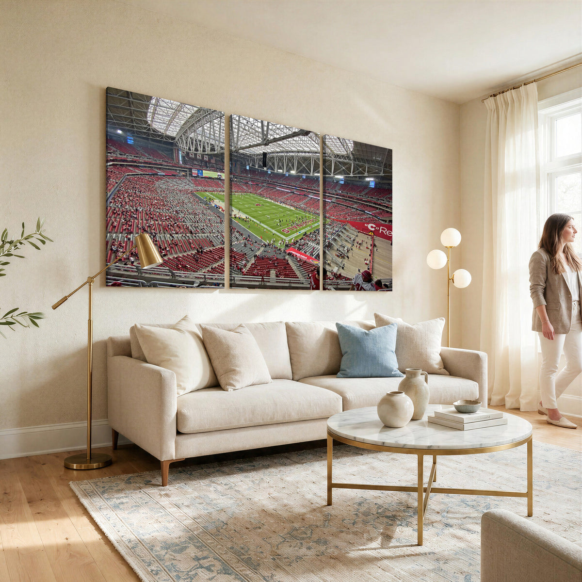 30579717-MGV-CV-36X24 - State Farm Stadium Canvas Wall Art, Arizona Cardinals Football Stadium Print, Glendale NFL Arena Panorama Artwork