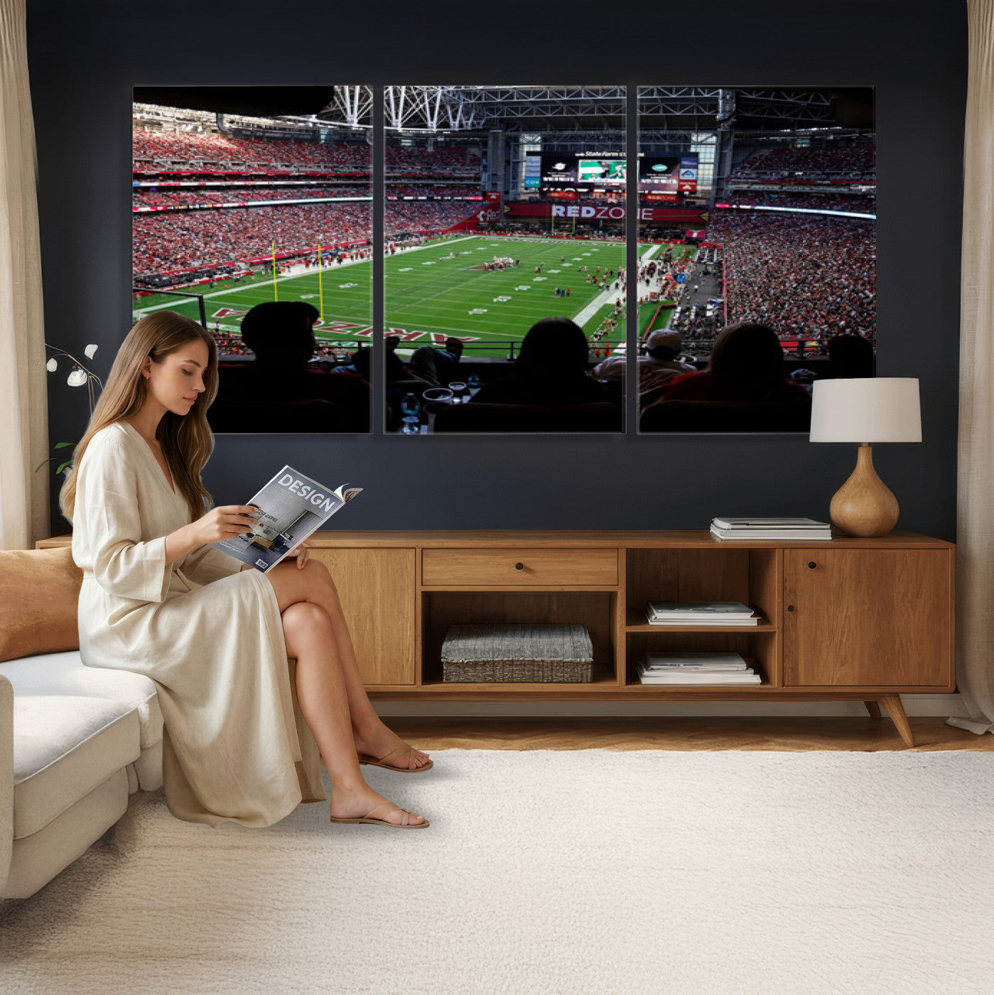 84196298-MGV-CV-36X24 - State Farm Stadium Canvas Wall Art, Arizona Cardinals Football Stadium Print, Glendale NFL Arena Photography Artwork
