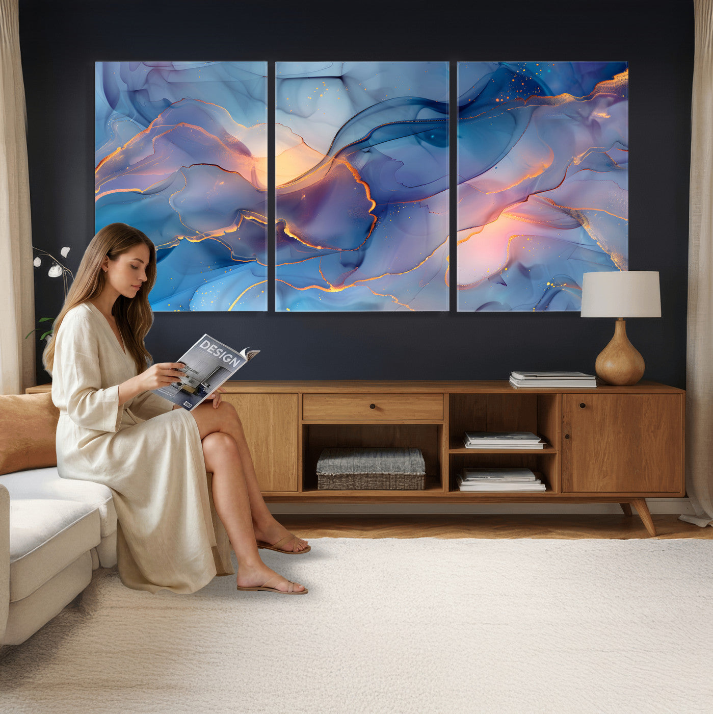 13710509-MGV-CV-36X24 - Colorful Abstract Canvas Wall Art Print, Vibrant Popup Color Art Print