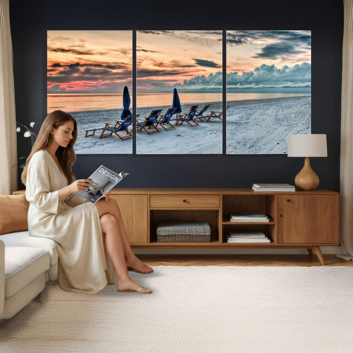17237006-MGV-CV-36X24 - Serene Gulf Solitude Wall Art Canvas Print
