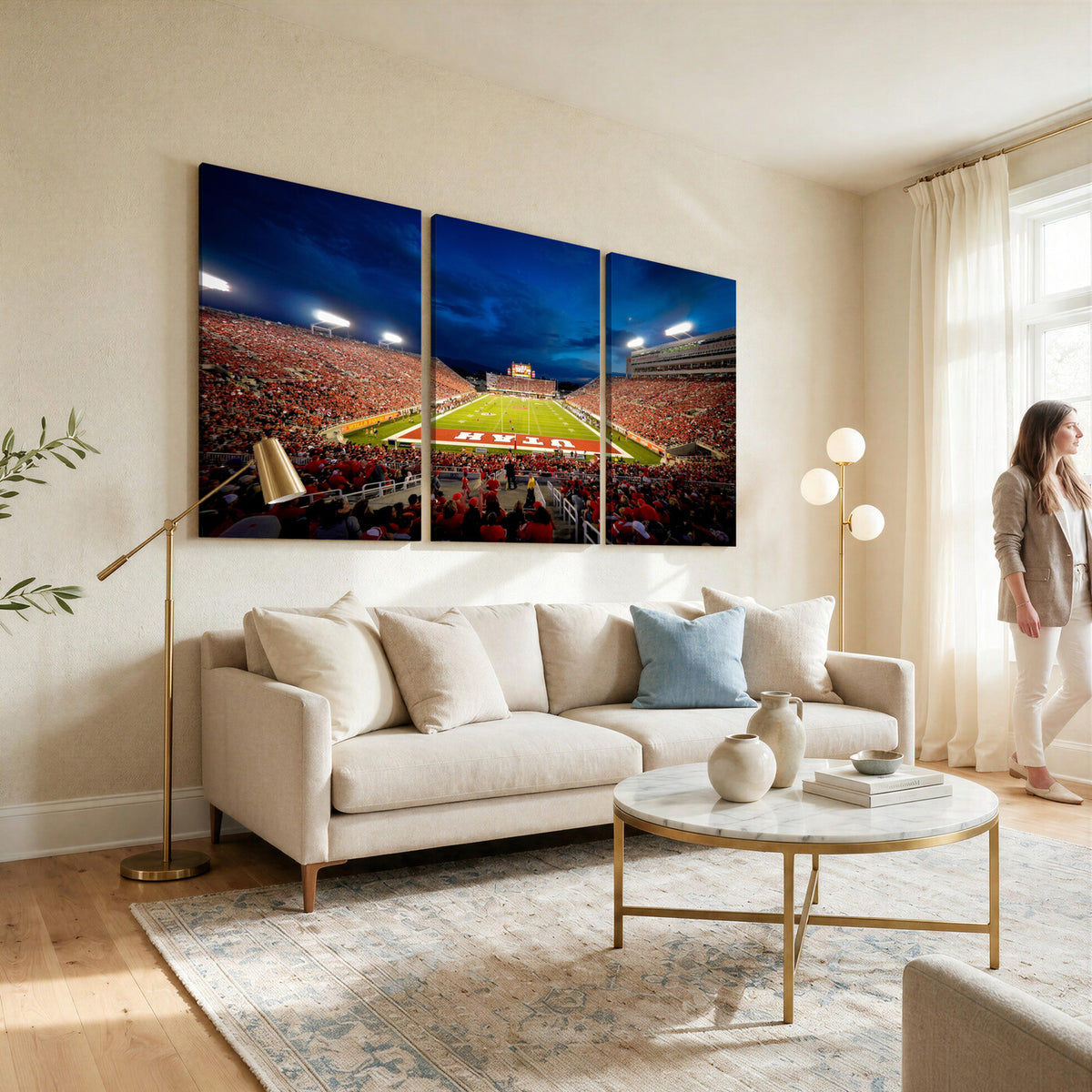 74019251-MGV-CV-36X24 - Rice-Eccles Stadium Wall Art Canvas Print - Utah Salt Lake City Stadium Print