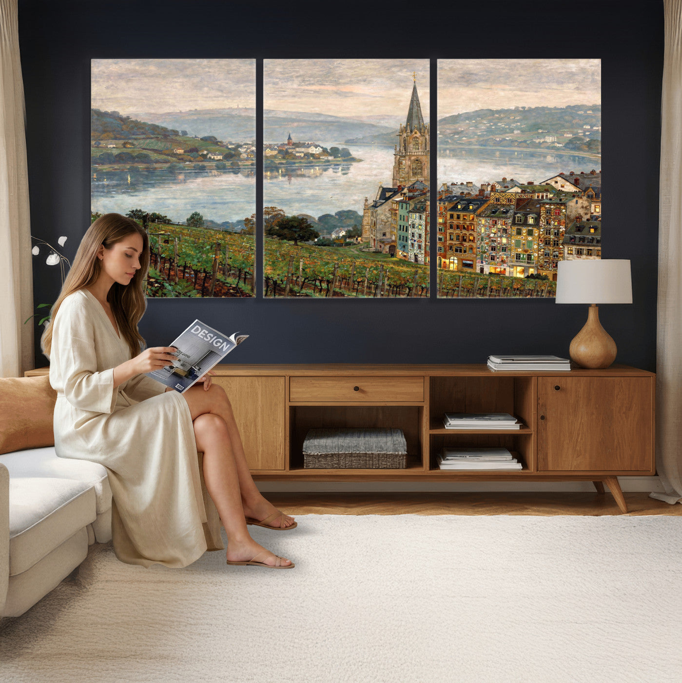 62626662-MGV-CV-36X24 - Mosel City Mosel River by Nicolai Astudin Wall Art Canvas Print