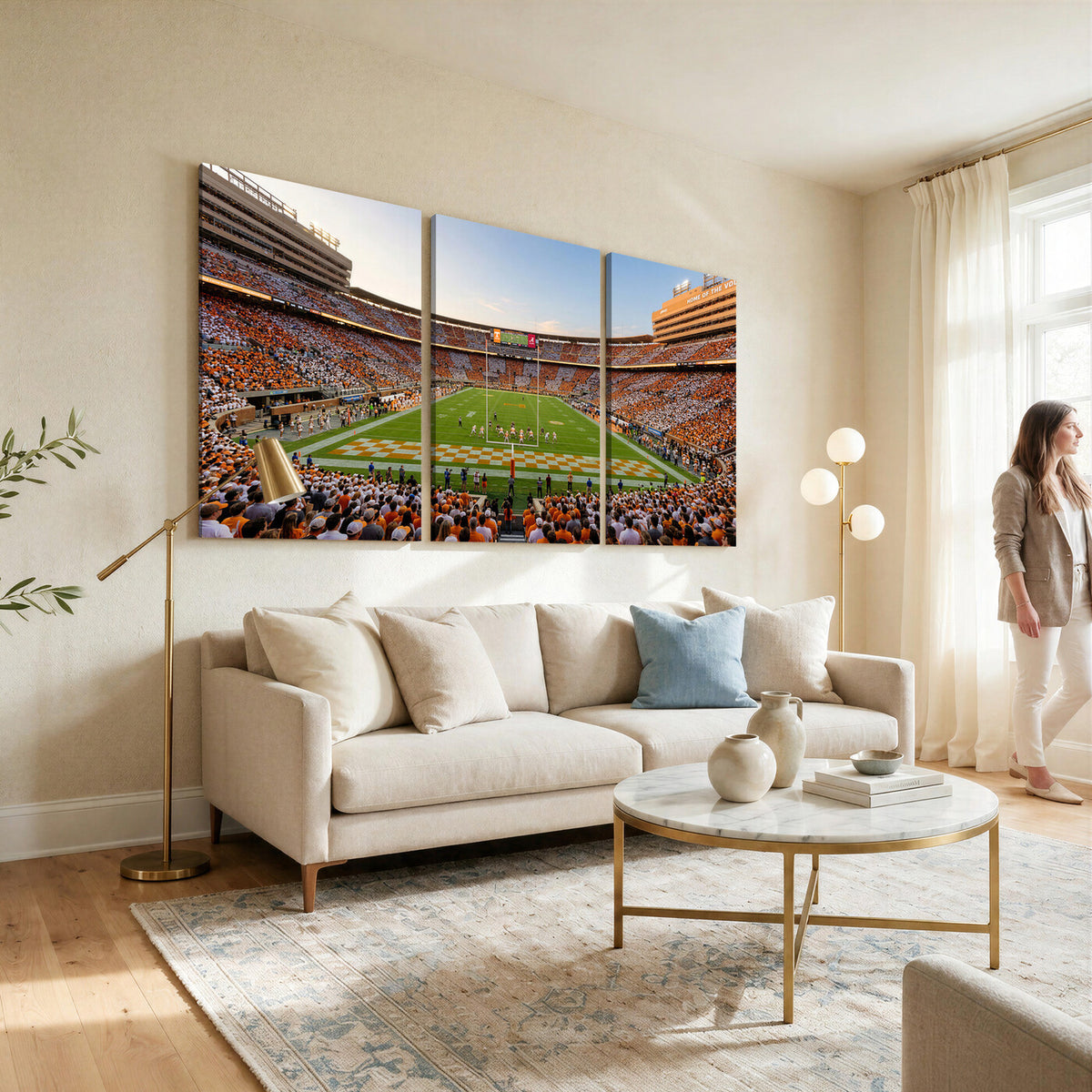 74509135-MGV-CV-36X24 - Framed Neyland Stadium Wall Art Canvas Print, Tennessee Volunteers Wall Decor