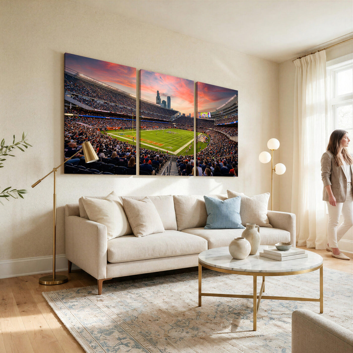 38873544-MGV-CV-36X24 - Soldier Field Wall Art Canvas Print, Chicago Bears Stadium Decor