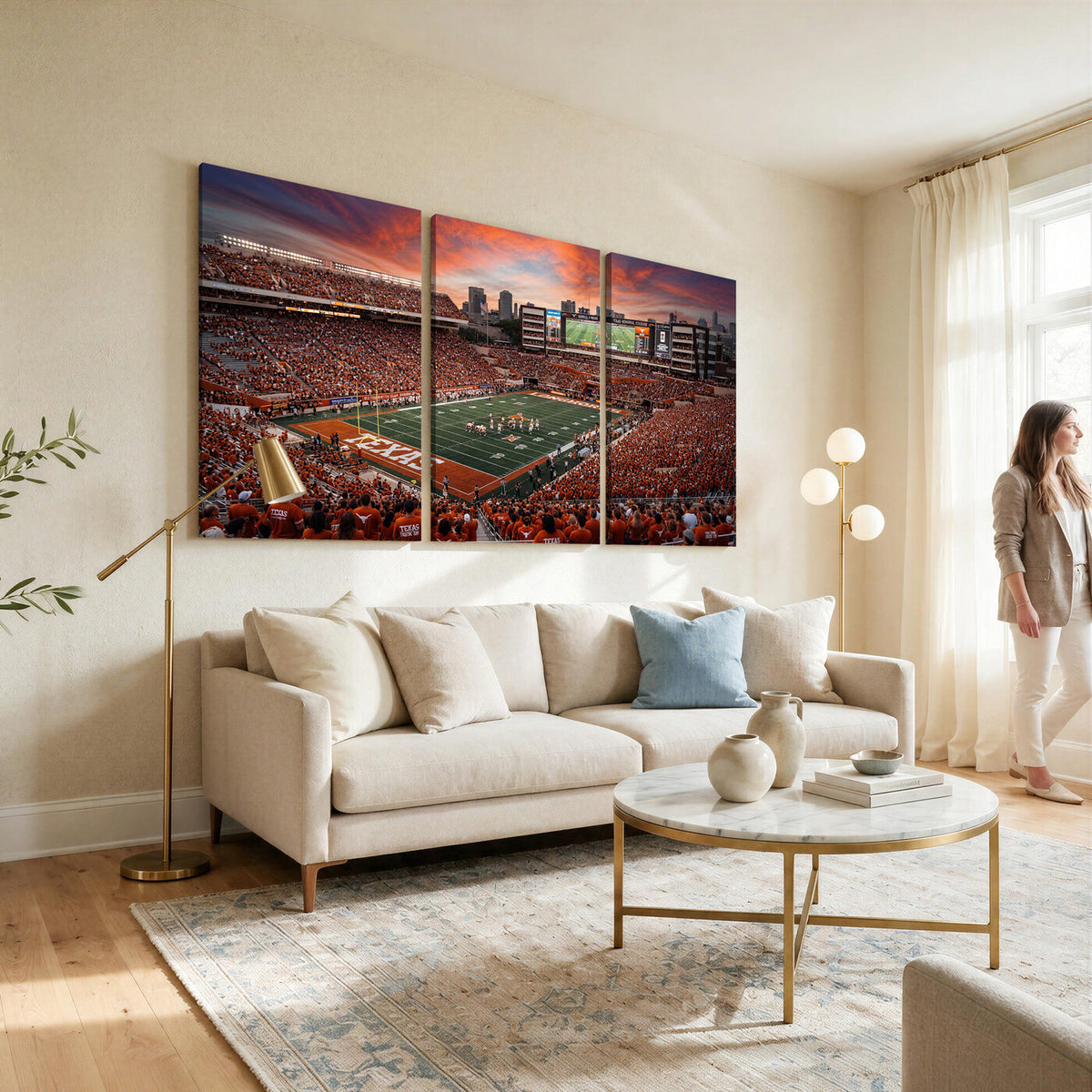68564193-MGV-CV-36X24 - Darrell K Royal Texas Memorial Stadium Wall Art Canvas Print, Texas Longhorns Stadium Decor