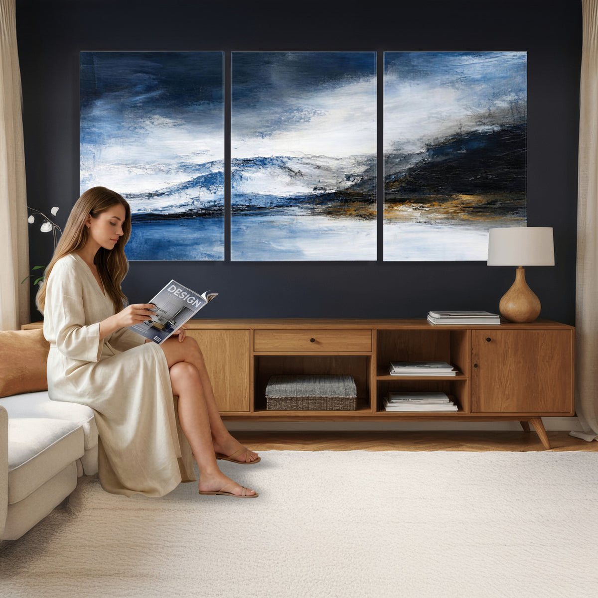 48142030-MGV-CV-36X24 - Extra Large Abstract Wall Art Canvas Print
