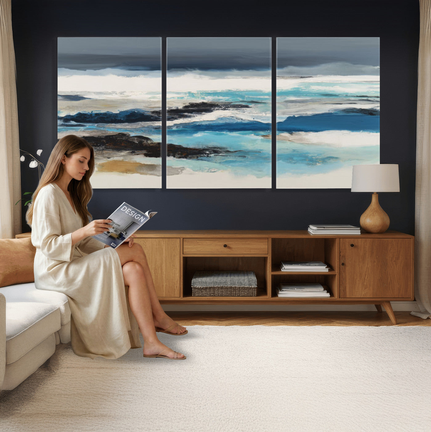 53645131-MGV-CV-36X24 - Extra Large Abstract Wall Art Canvas Print