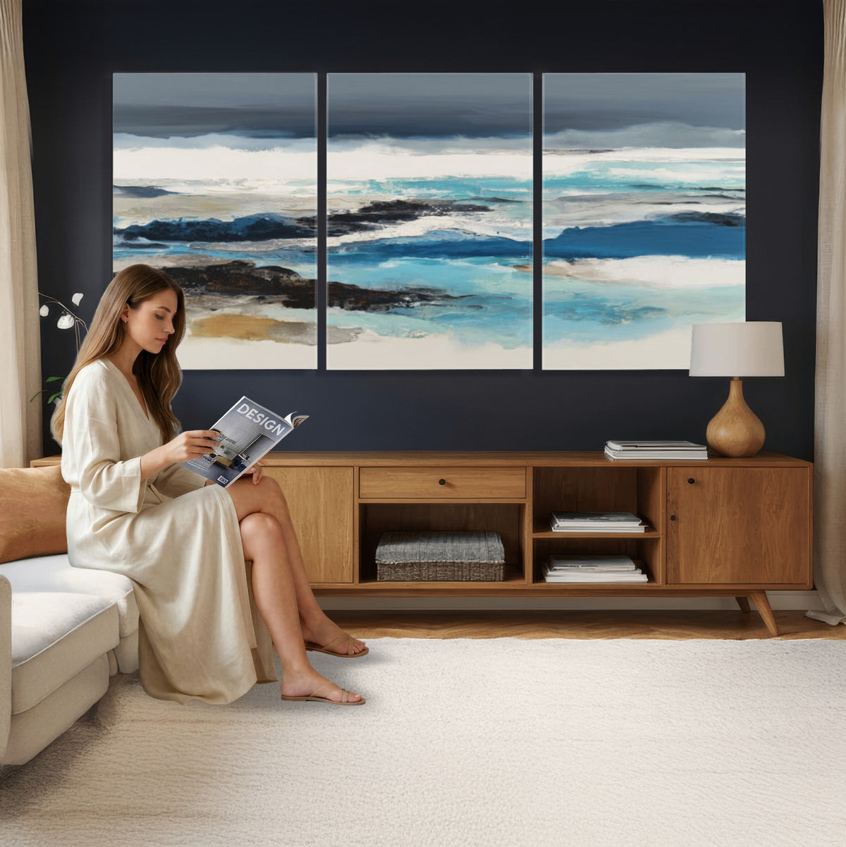 53645131-MGV-CV-36X24 - Extra Large Abstract Wall Art Canvas Print