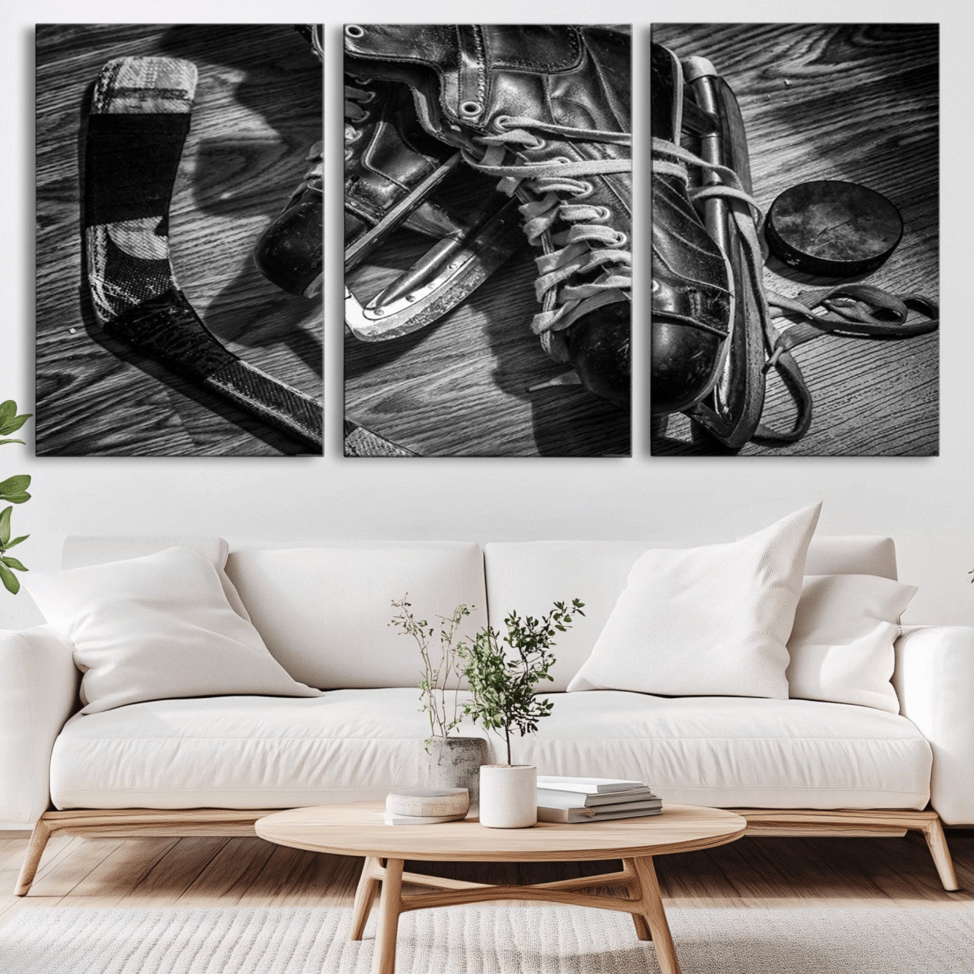 20553-MGV-CV-36X24-Old Pair of Mens Skates Wall Art Canvas, Men Skates Wall Art Print