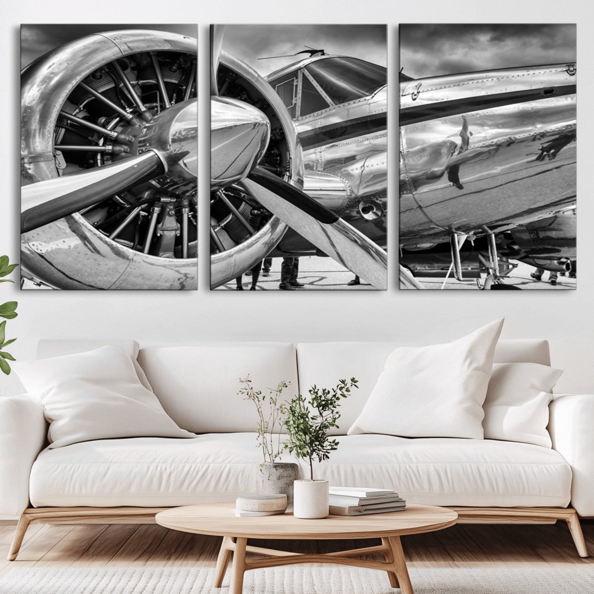 40672-MGV-CV-36X24-Vintage Antique Airplane Wall Art Canvas Print