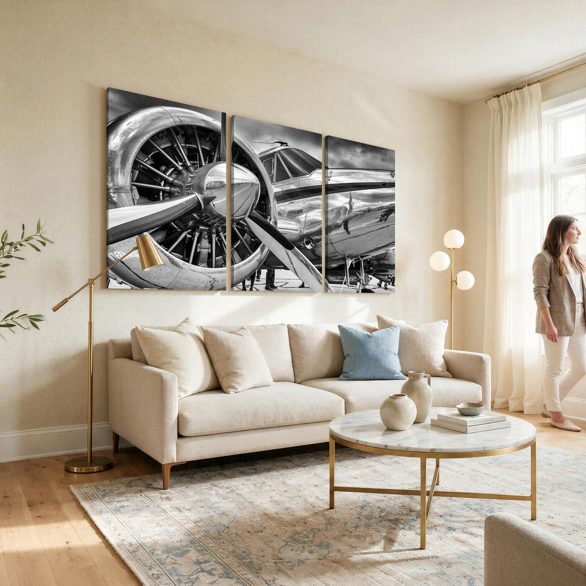 40672-MGV-CV-36X24 - Vintage Antique Airplane Wall Art Canvas Print