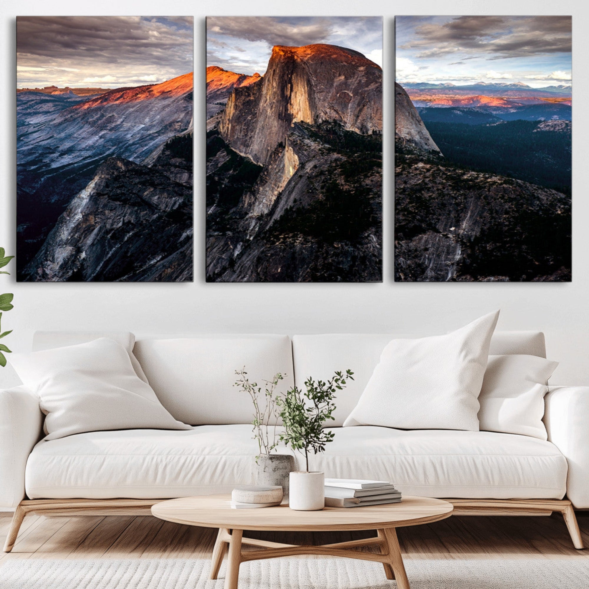20714-MGV-CV-36X24-Half Dome Yosemite Wall Art – Majestic Mountain Landscape Canvas Print, National Park Nature Photography for Living Room or Office Decor