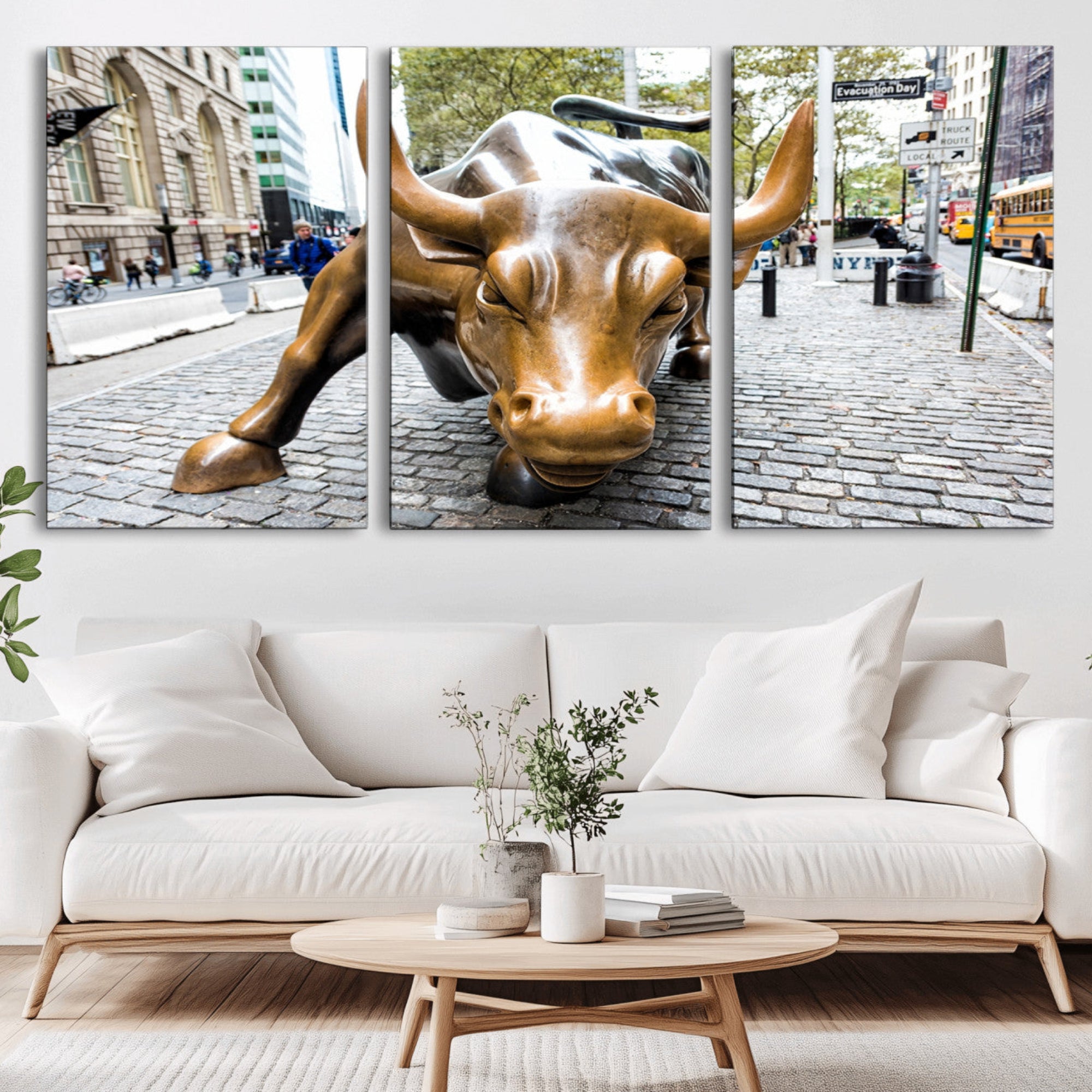 86623-MGV-CV-36X24-Charging Bull Wall Art Canvas Print