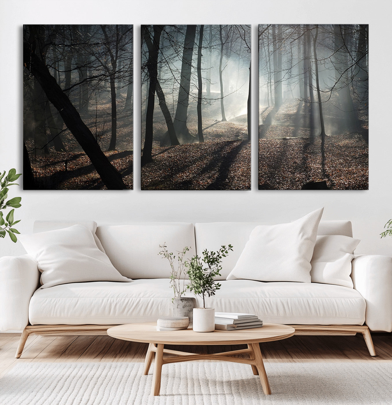 -Dark Family and Tree Wall Art Canvas Print