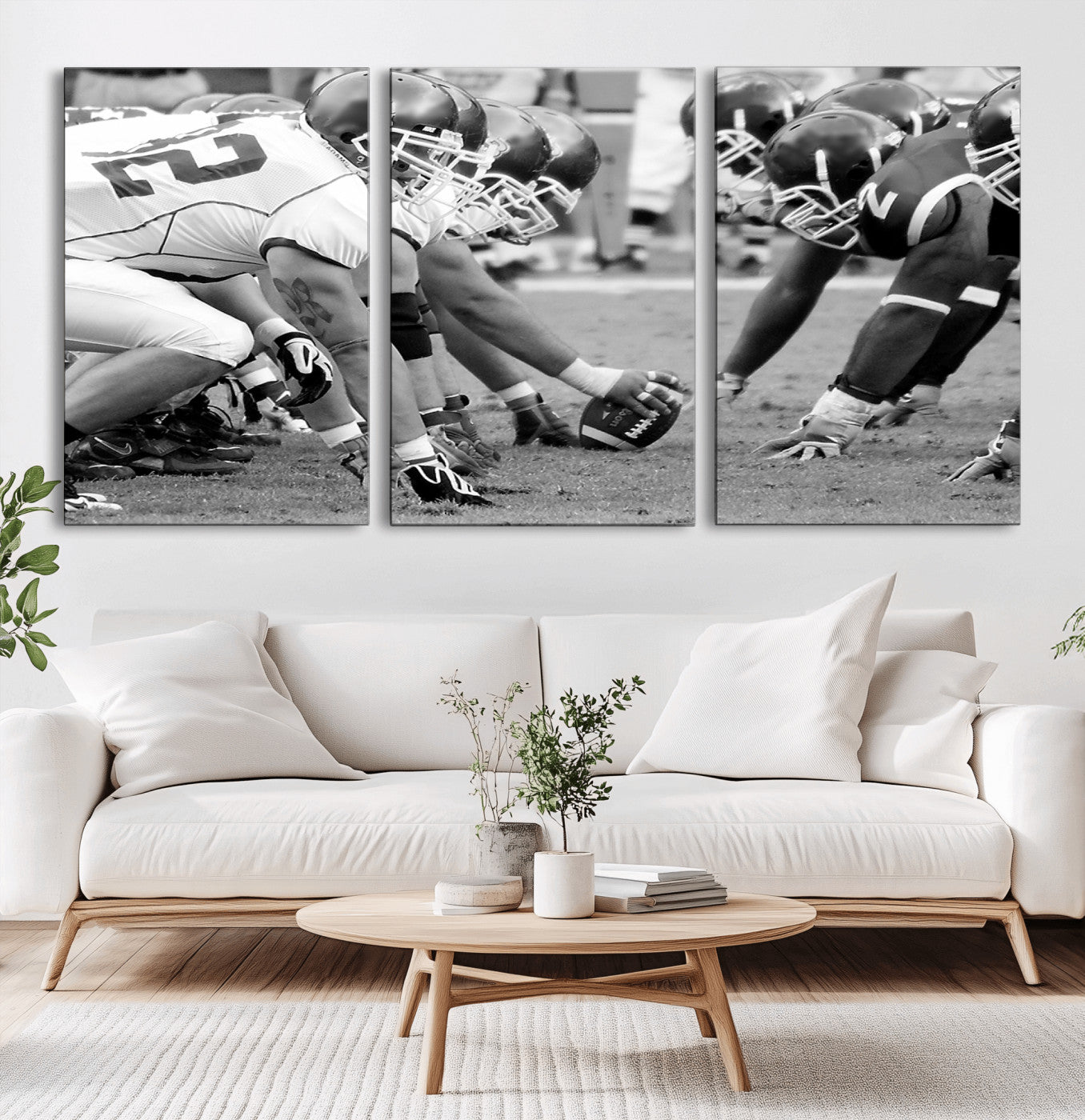 97432-MGV-CV-60X30-3P-American Football Player Wall Art Canvas Print