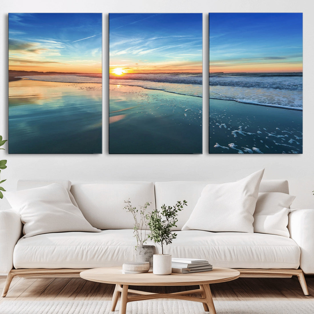 Blue Sky and Beach Wall Art Canvas Print