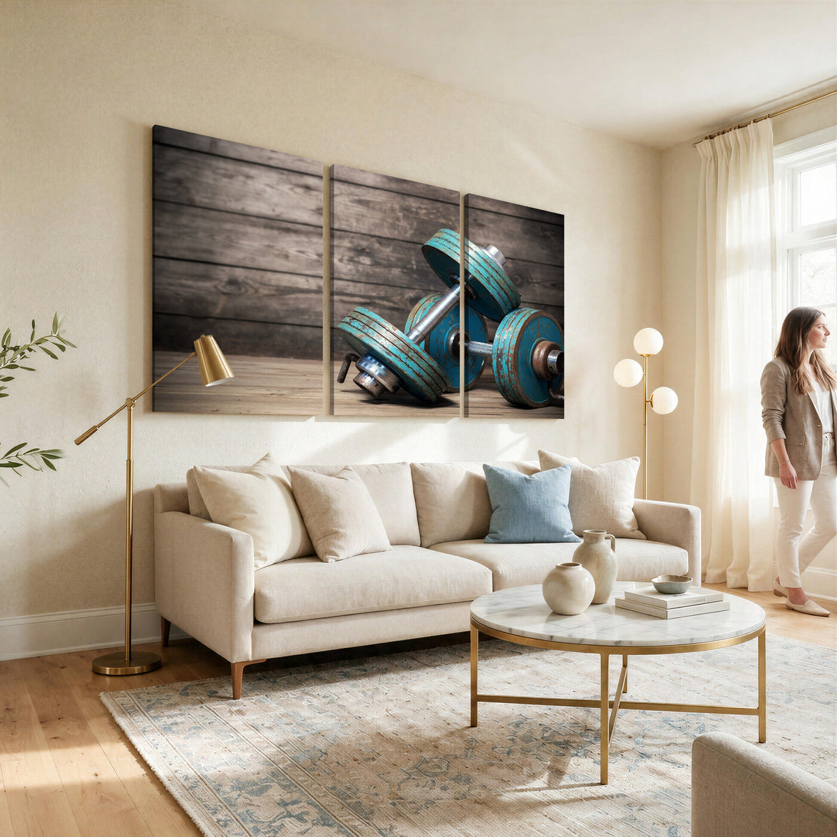 39364-MGV-CV-36X24 - Dumbbell and Sport Wall Art Canvas Print