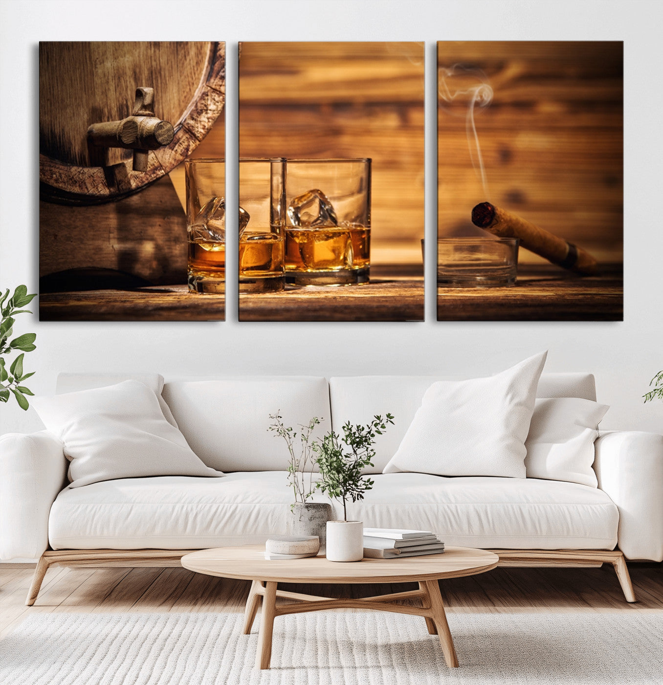 -Rustic Whiskey and Barrel Canvas Print