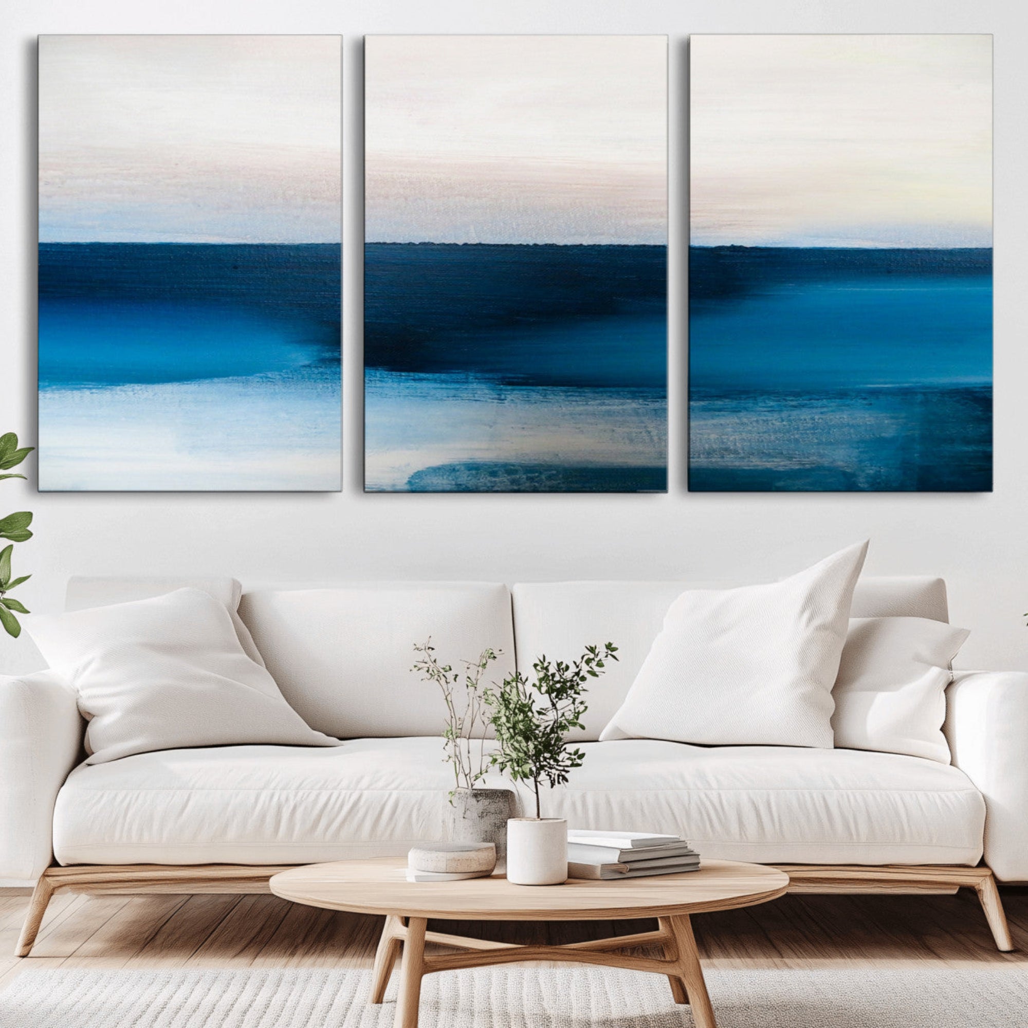 72452-MGV-CV-36X24-Dark Blue Abstract Wall Art Canvas Print