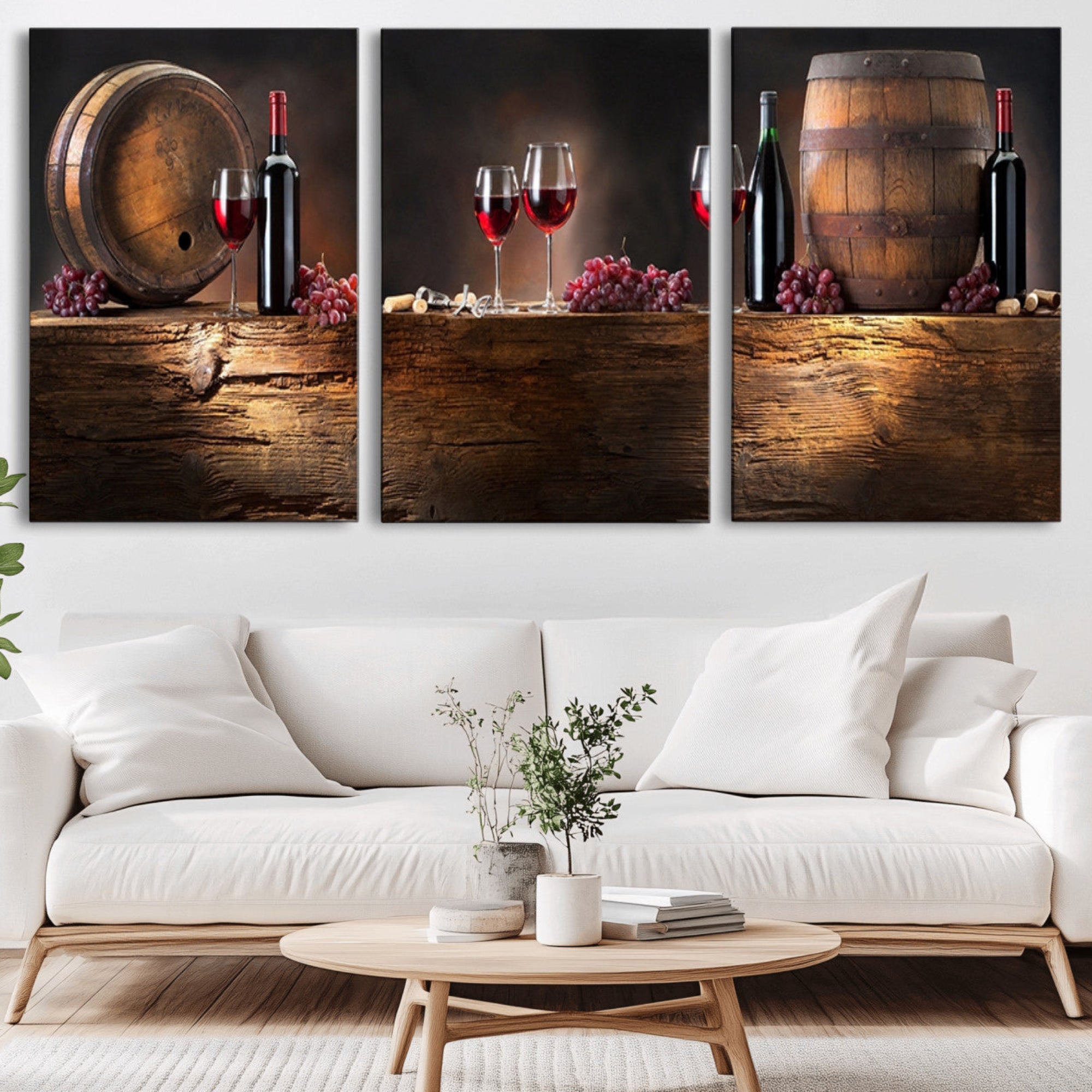 21165-MGV-CV-36X24-Wine and Barrels Wall Art Canvas Print