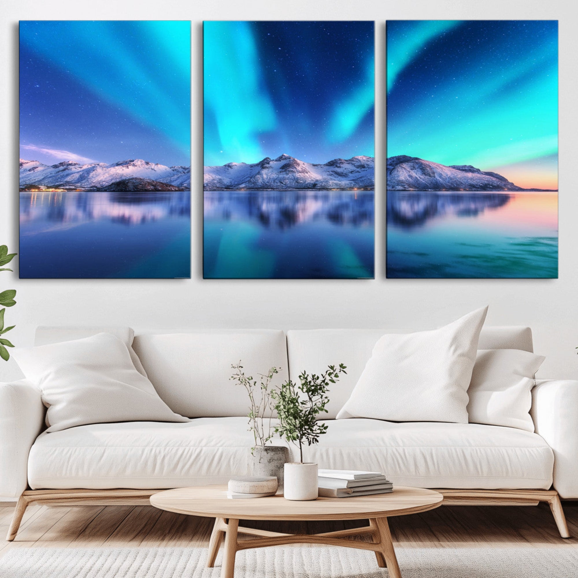 49902-MGV-CV-36X24-Northern Lights above Mountain Wall Art, Northern Lights Wall Art Canvas Print