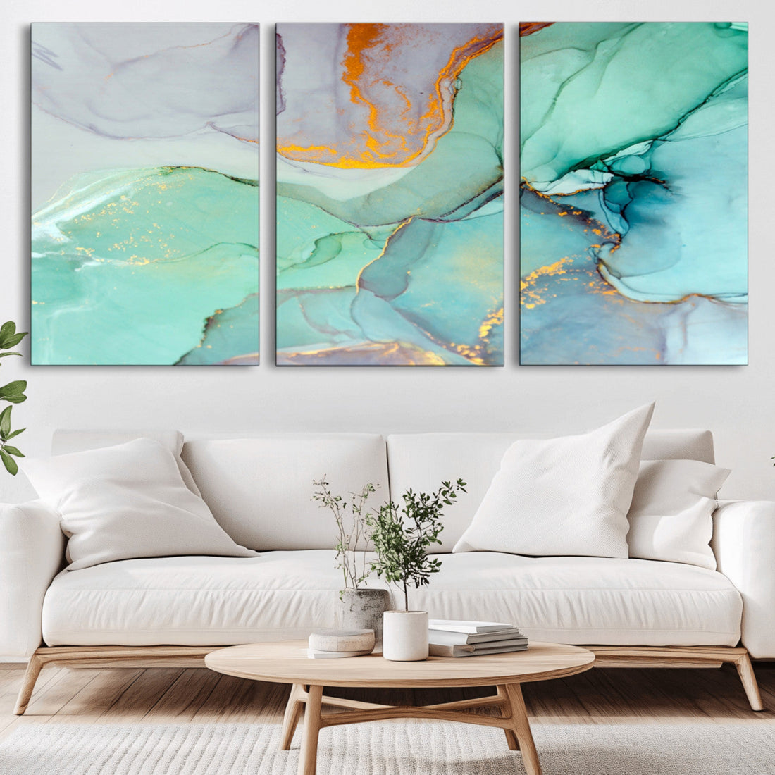 Colorful Marble Fluid Effect Canvas Wall Art Print