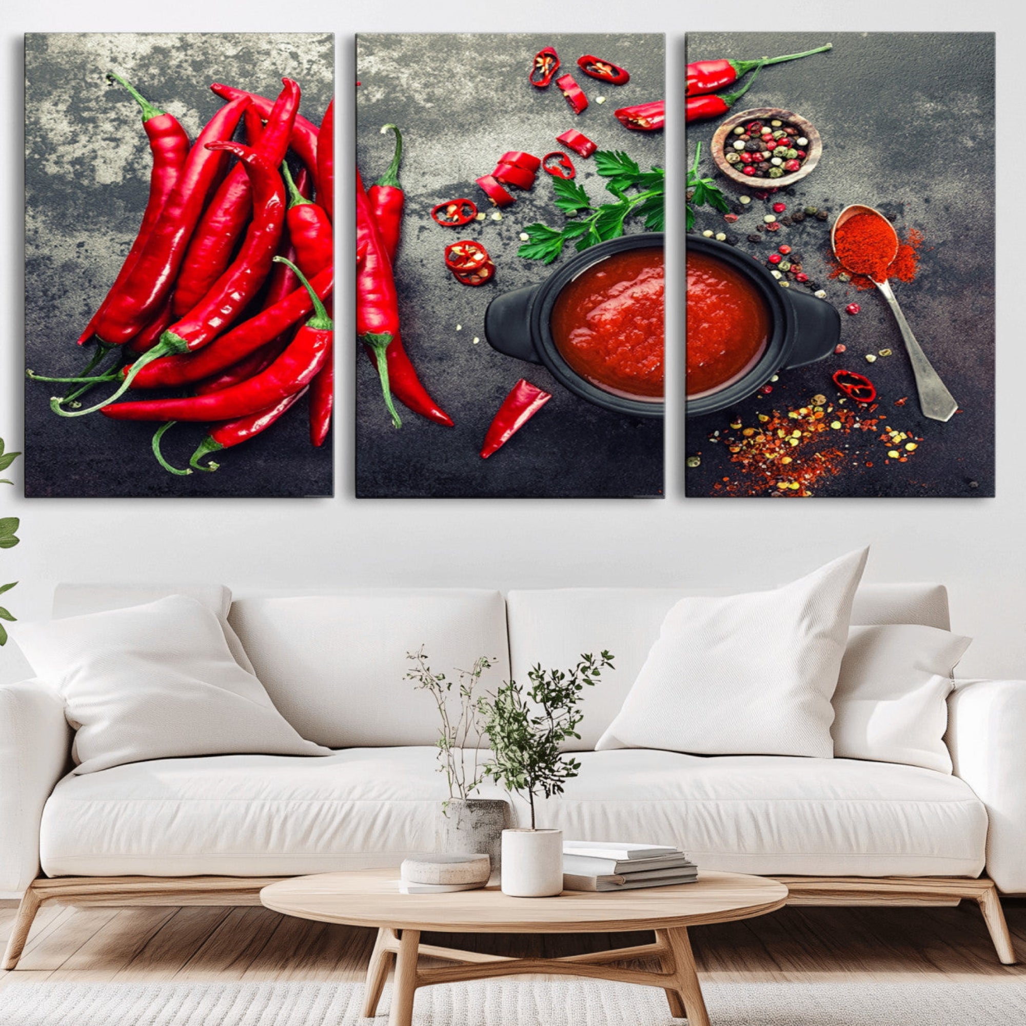 10860-MGV-CV-36X24-Red Pepper Kitchen and Restaurant Wall Wall Art, Red Pepper Kitchen Wall Decor Canvas Print