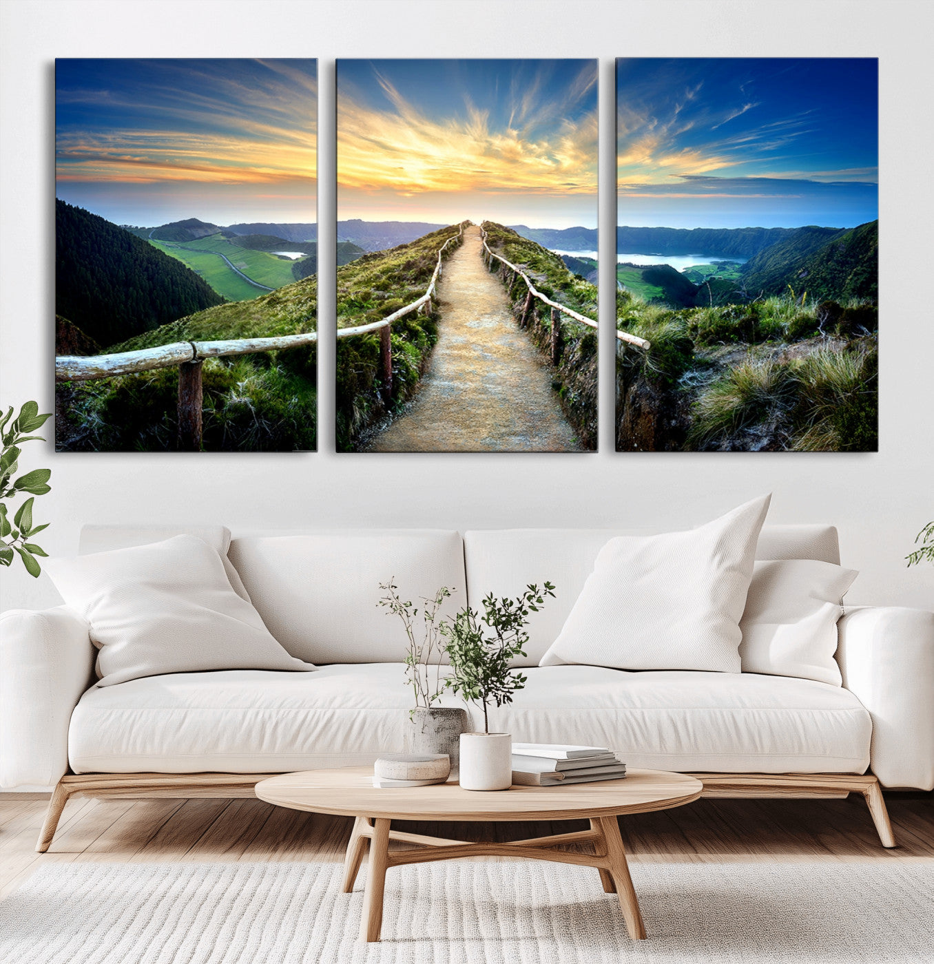58887-MGV-CV-60X30-3P-Mountain Landscape Wall Art Canvas Print