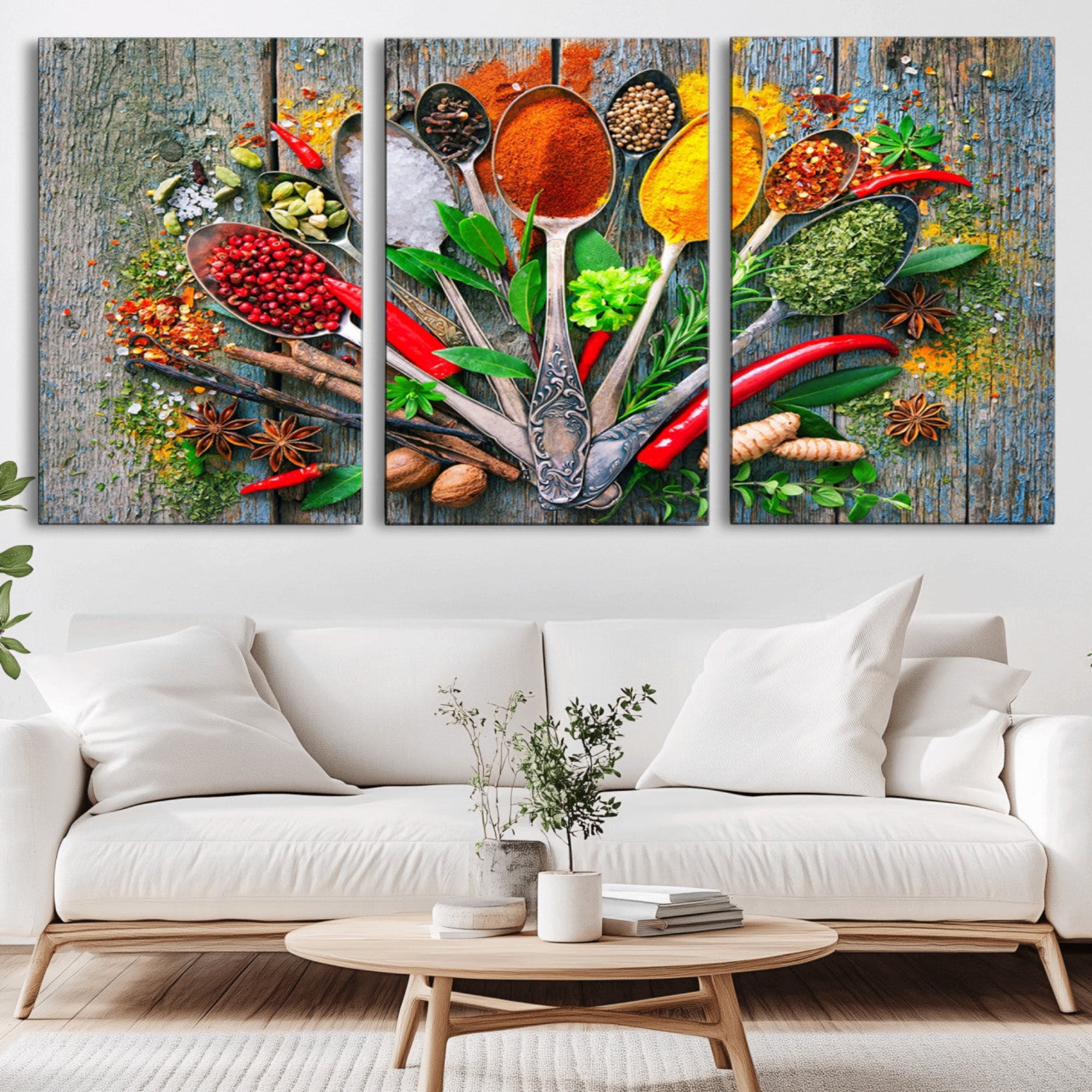 20619-MGV-CV-36X24-Kitchen Wall Art Print - Spoonful of Spices Cooking Wall Art Canvas Print - Vibrant Kitchen Decor