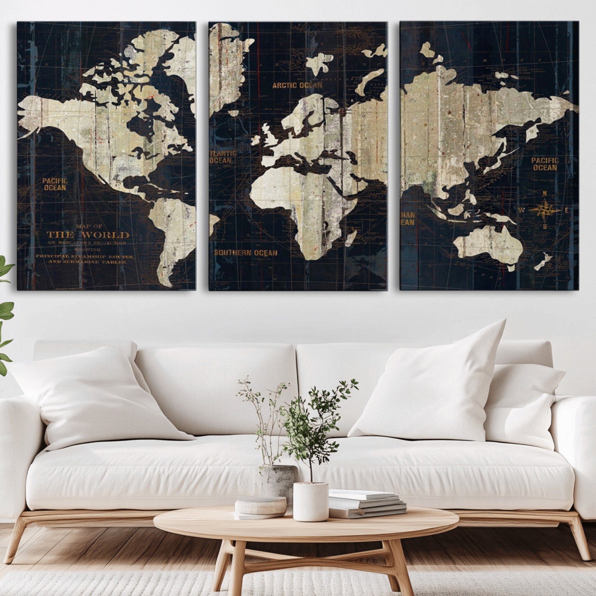14651-MGV-CV-36X24-Push Pin World Map Canvas Print – Travel Tracker Wall Art for Couples, Perfect Anniversary Gift for Home or Office Decor