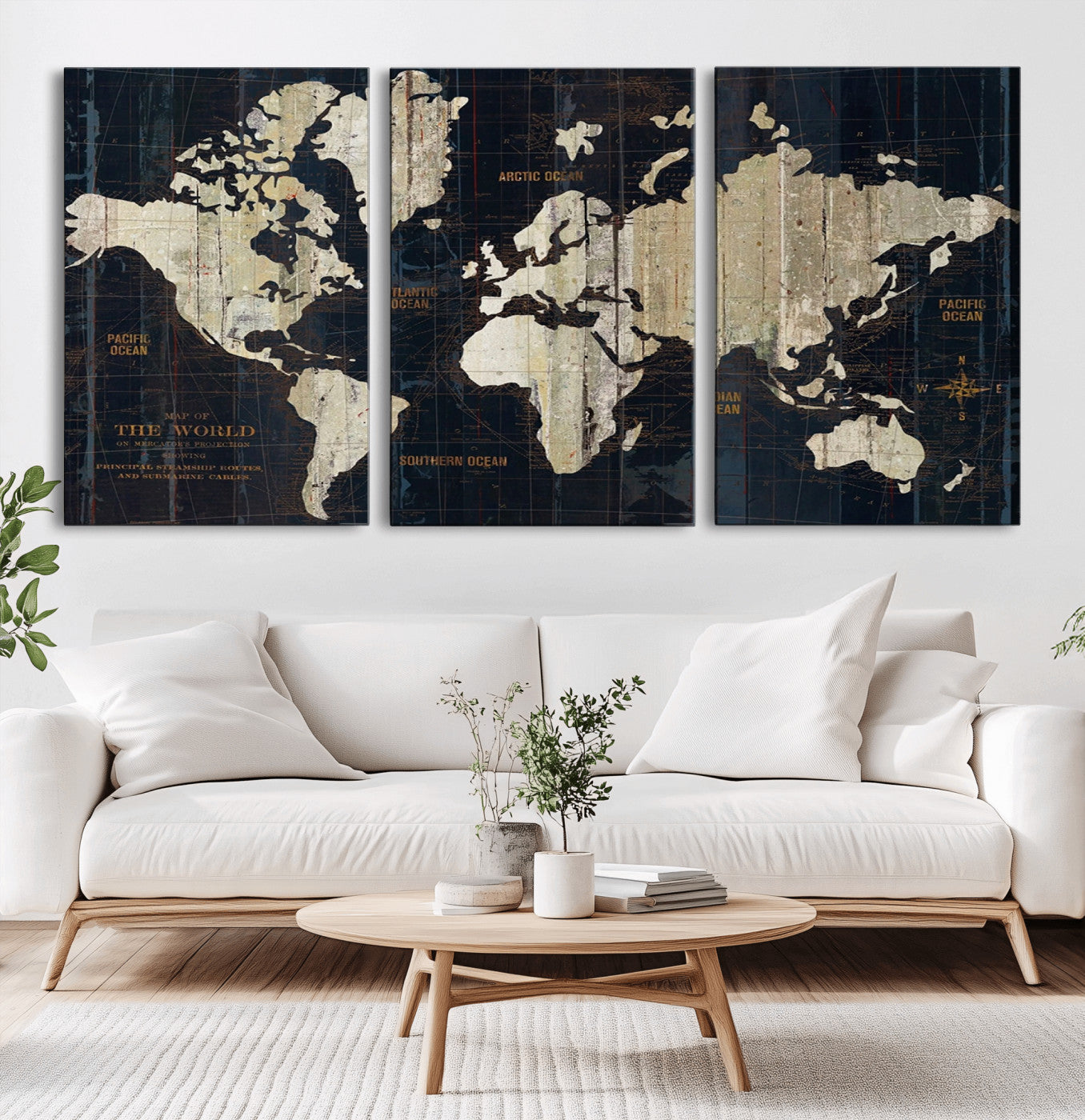 14651-MGV-CV-60X30-3P-Push Pin World Map Canvas Print – Framed Wall Art for Couples to Track Their Travels – Anniversary Gift or Home Adventure Decor