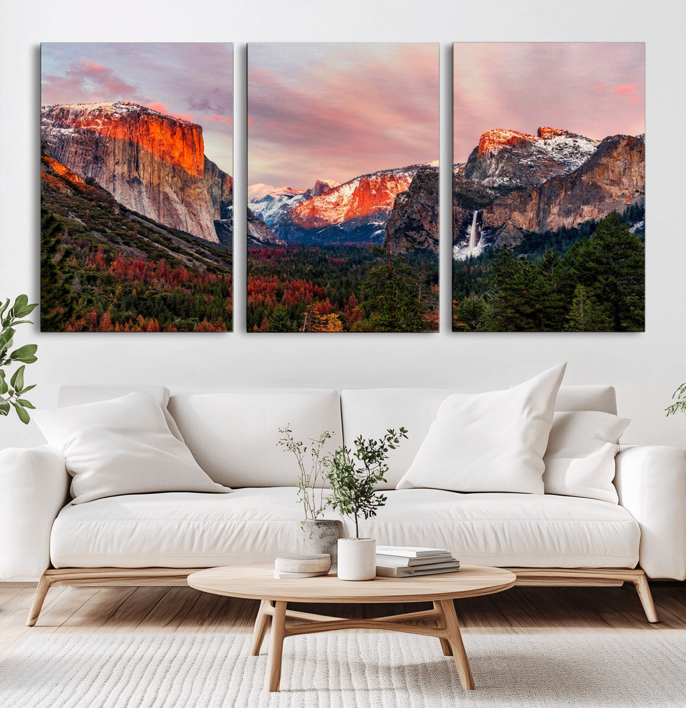 92086-MGV-CV-60X40-3P-Yosemite Half Dome Wall Art Canvas Print El Capitan