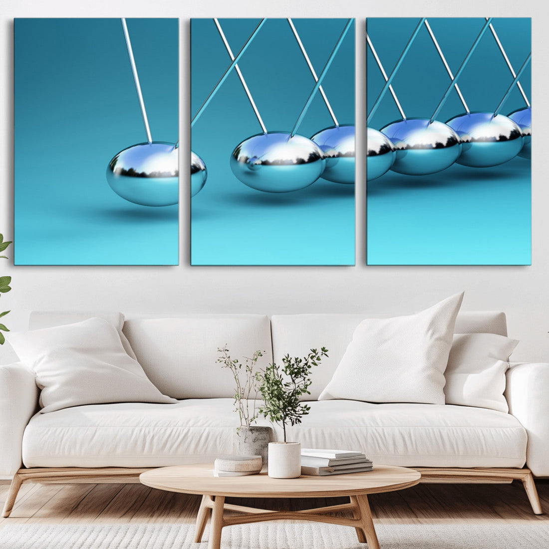 Wall Art Newton's Cradle Canvas Print | Framed Newton Cradle Office Art