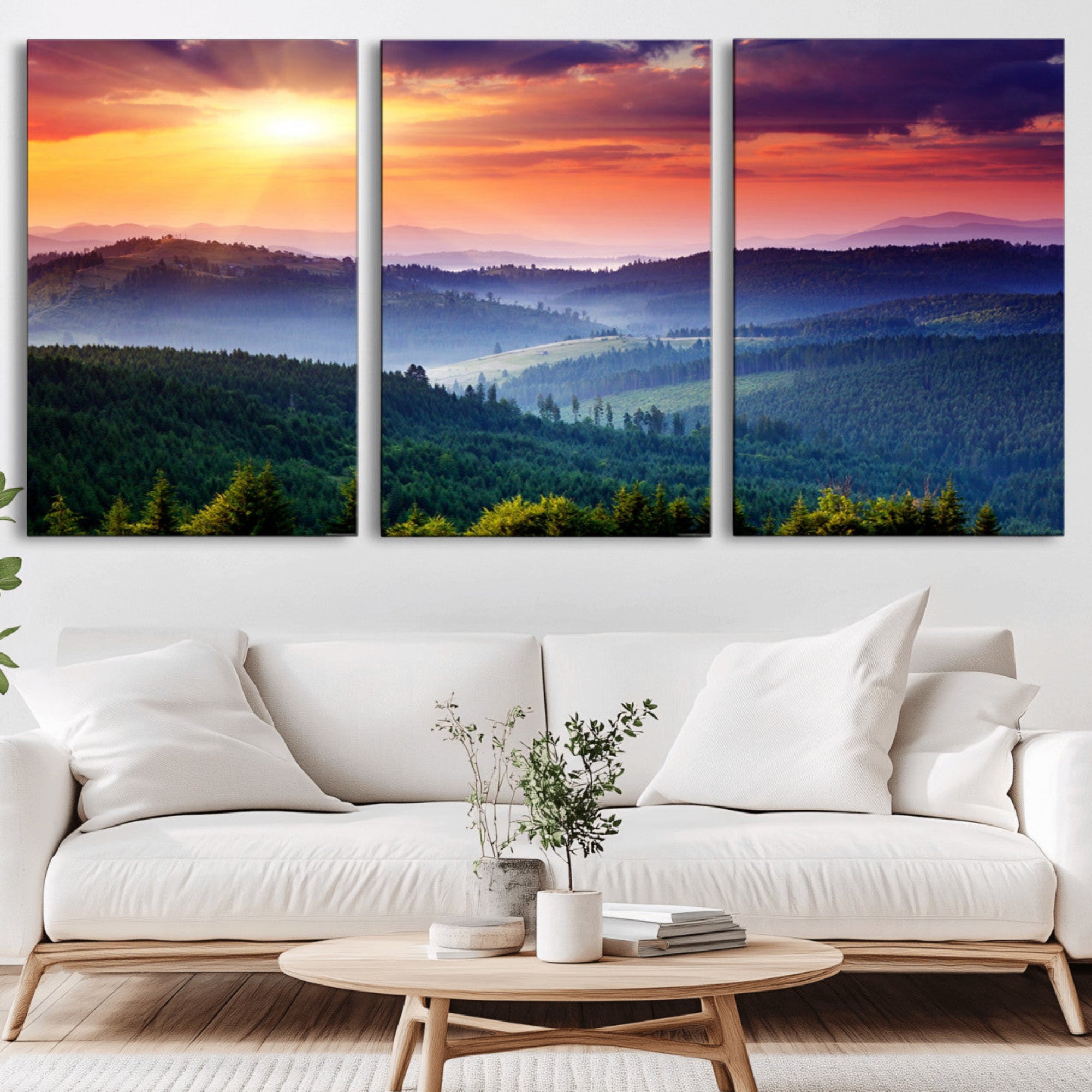 86411-MGV-CV-36X24-Mountain and Sunset Wall Art Canvas Print