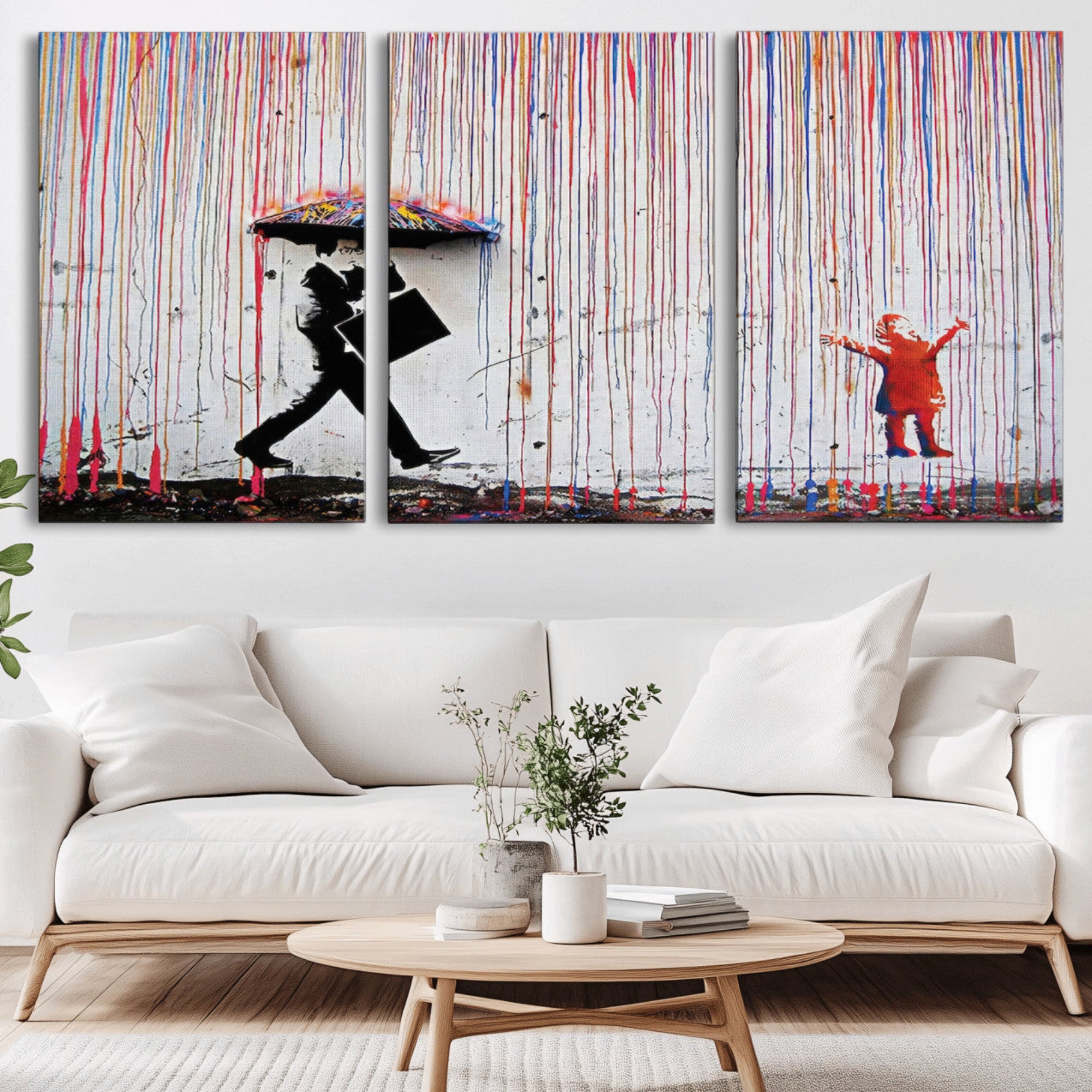 16292-MGV-CV-36X24-Banksy Wall Art Canvas Print, Framed Graffiti Art Picture Print, Banksy Urban Graffiti Perfect Modern Decor Artwork