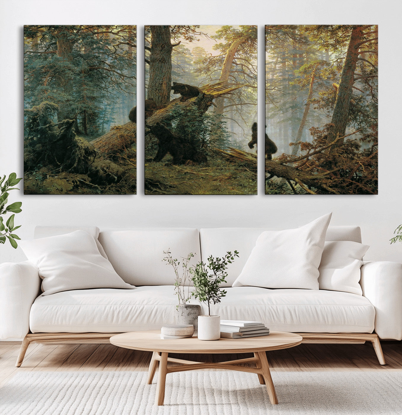 MGV-CV-60X30-3P - Grizzly Bear Cubs Wall Art Canvas Print