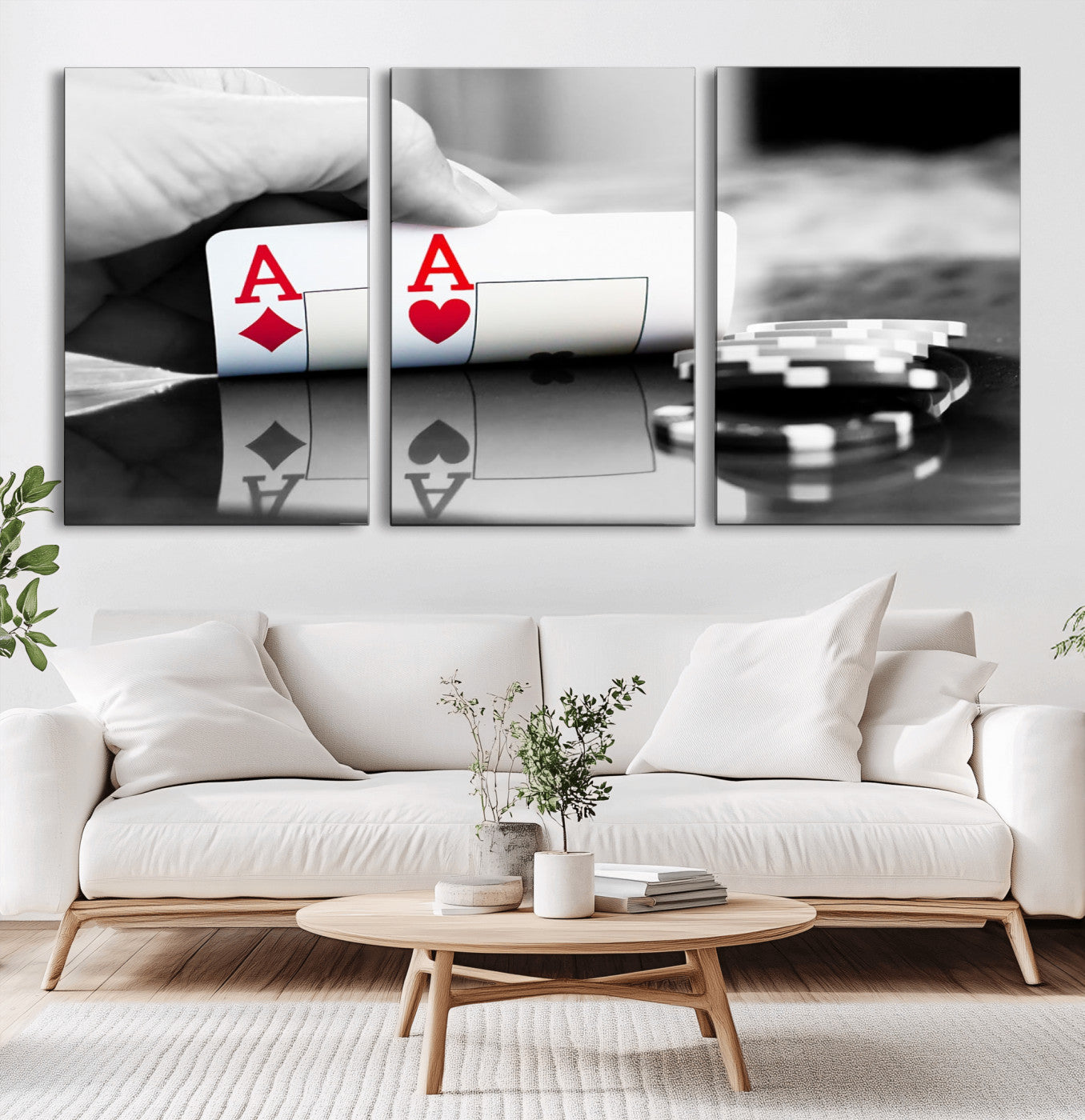 MGV-CV-60X30-3P - Aces Poker Art Poker Game Wall Art Canvas Print