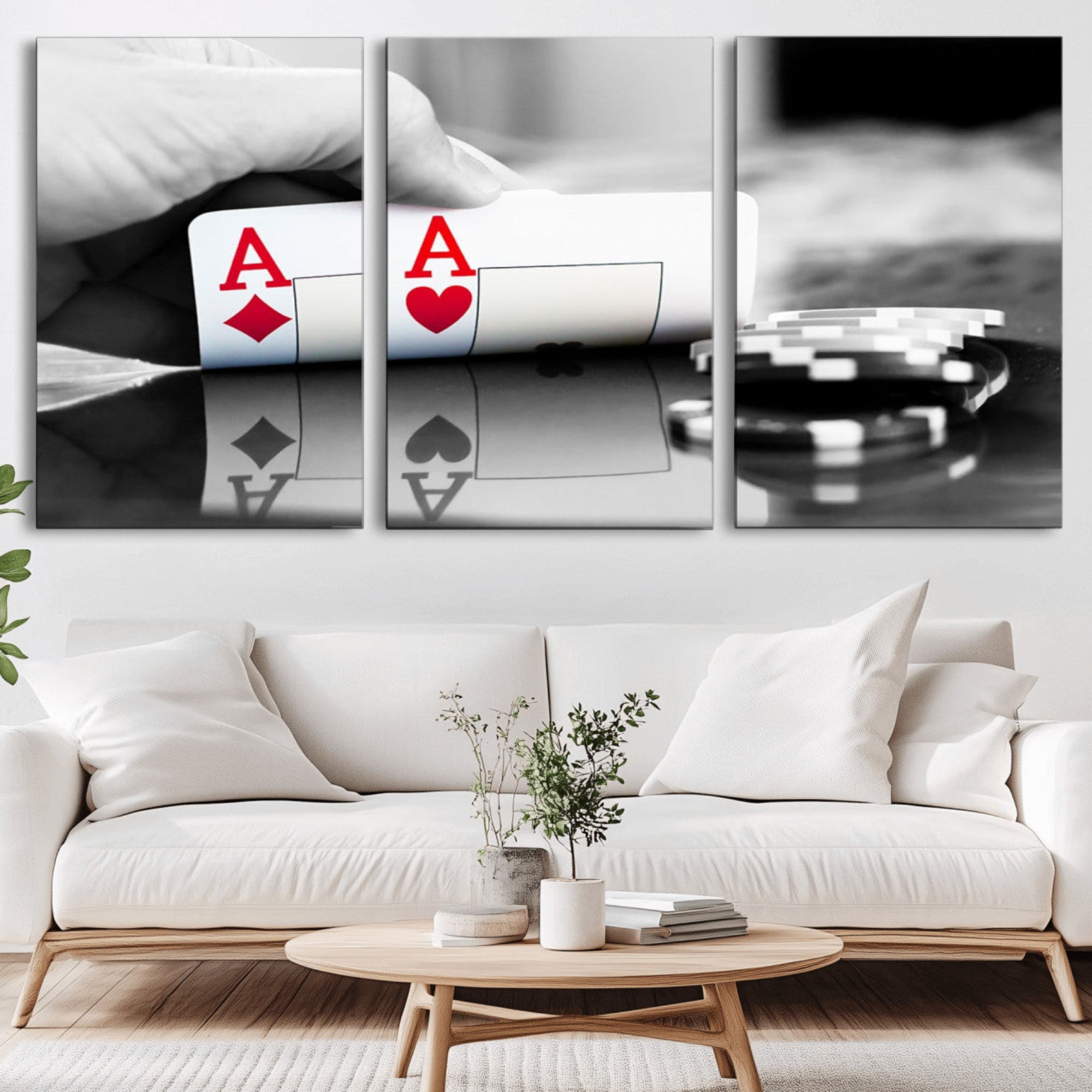 98527-MGV-CV-36X24-Aces Poker Art Poker Game Wall Art Canvas Print