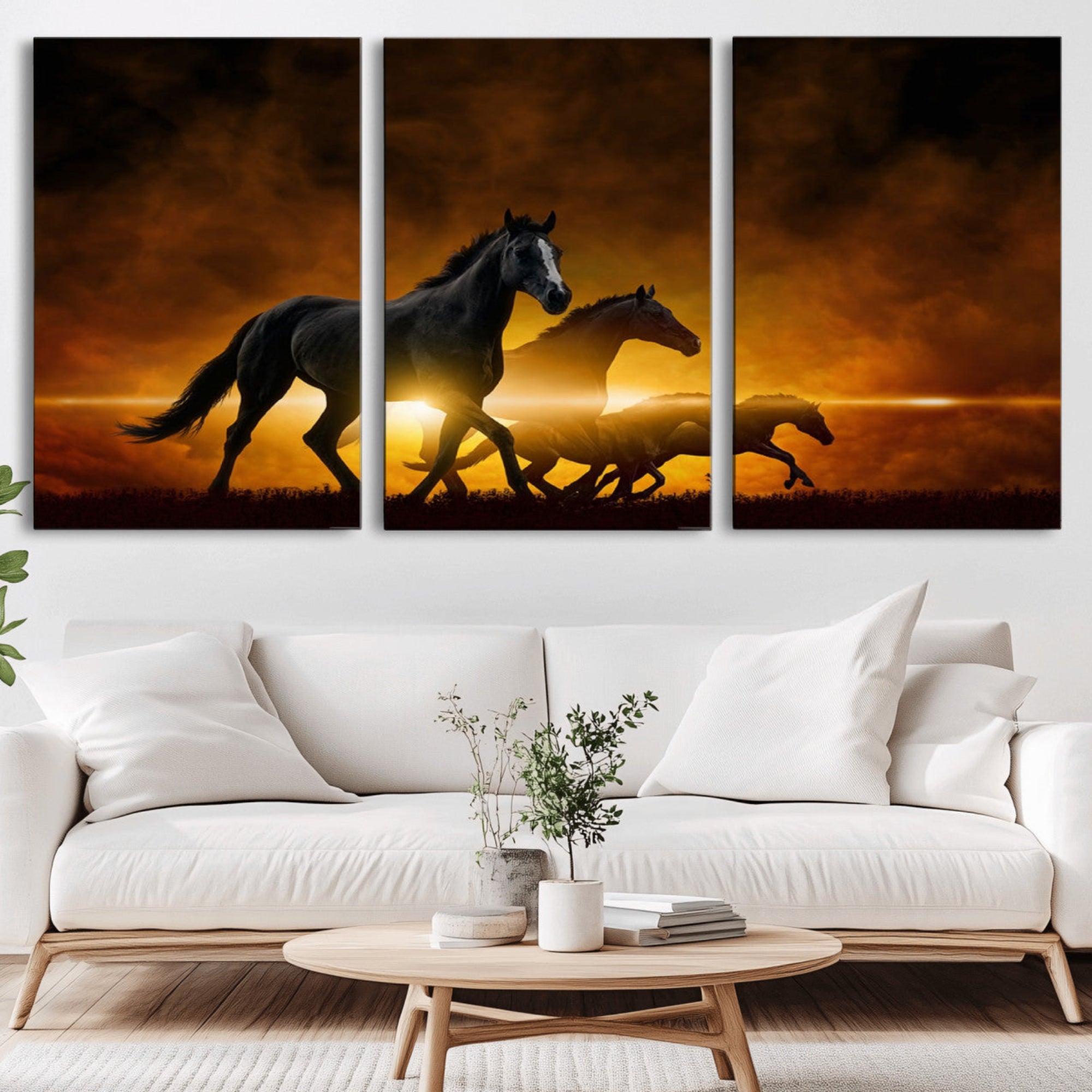 56665-MGV-CV-36X24-Horse Wall Art Canvas Print, Multi Panel Animal Canvas Print