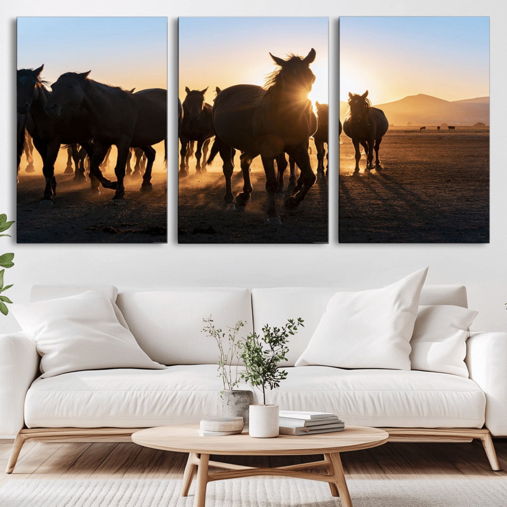 58965-MGV-CV-36X24-Horse Herd Wall Art Animal Canvas Print
