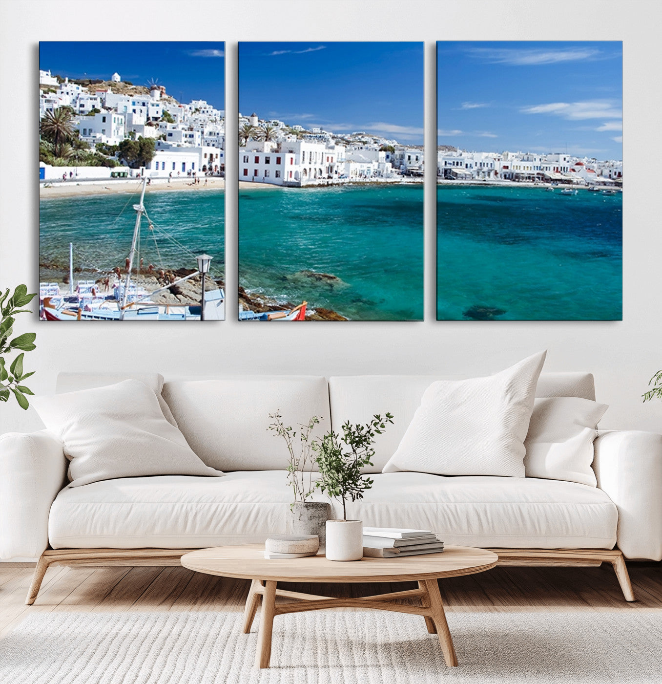MGV-CV-60X30-3P - Santorini Wall Art Canvas Print
