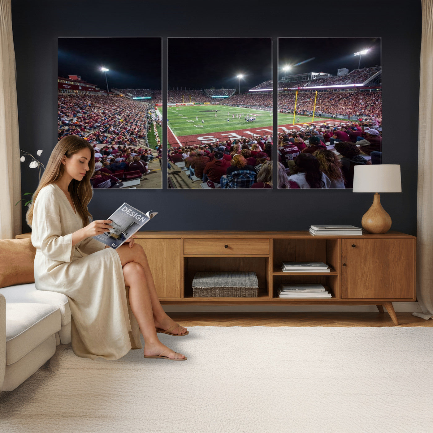 56191-MGV-CV-36X24 - Washington Grizzly Stadium American Football Wall Art Canvas Print, Sports Wall Art Print, Game Room Decor-1