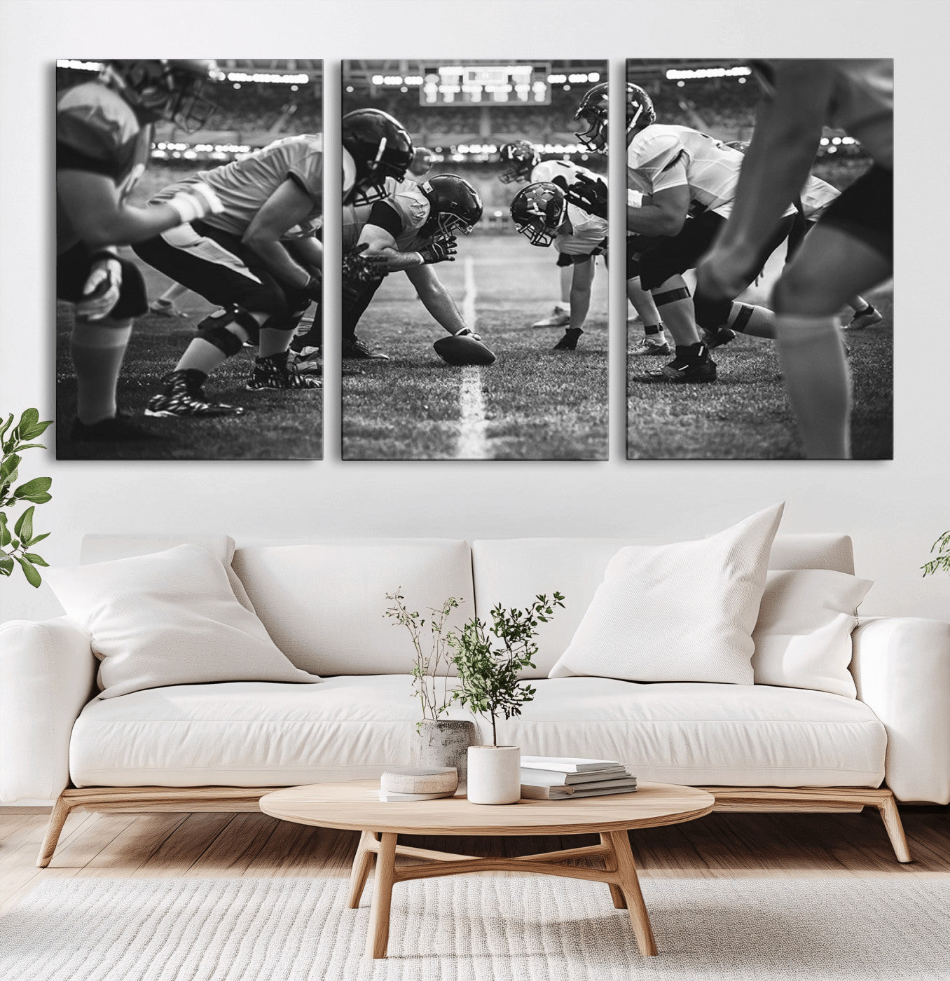 13273-MGV-CV-36X24-American Football Wall Art Canvas Print Framed Stadium Sport Wall Art Iconic Game Day Decor for Home, Office