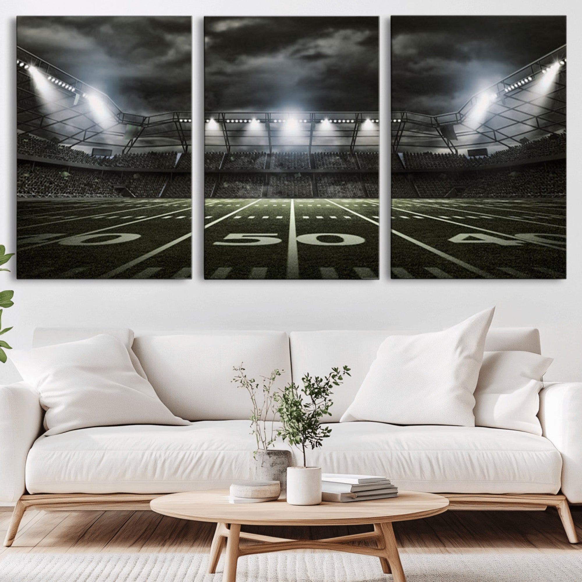90107-MGV-CV-36X24-American Football Stadium Wall Art Canvas Print, Stadium Sport Wall Art Print