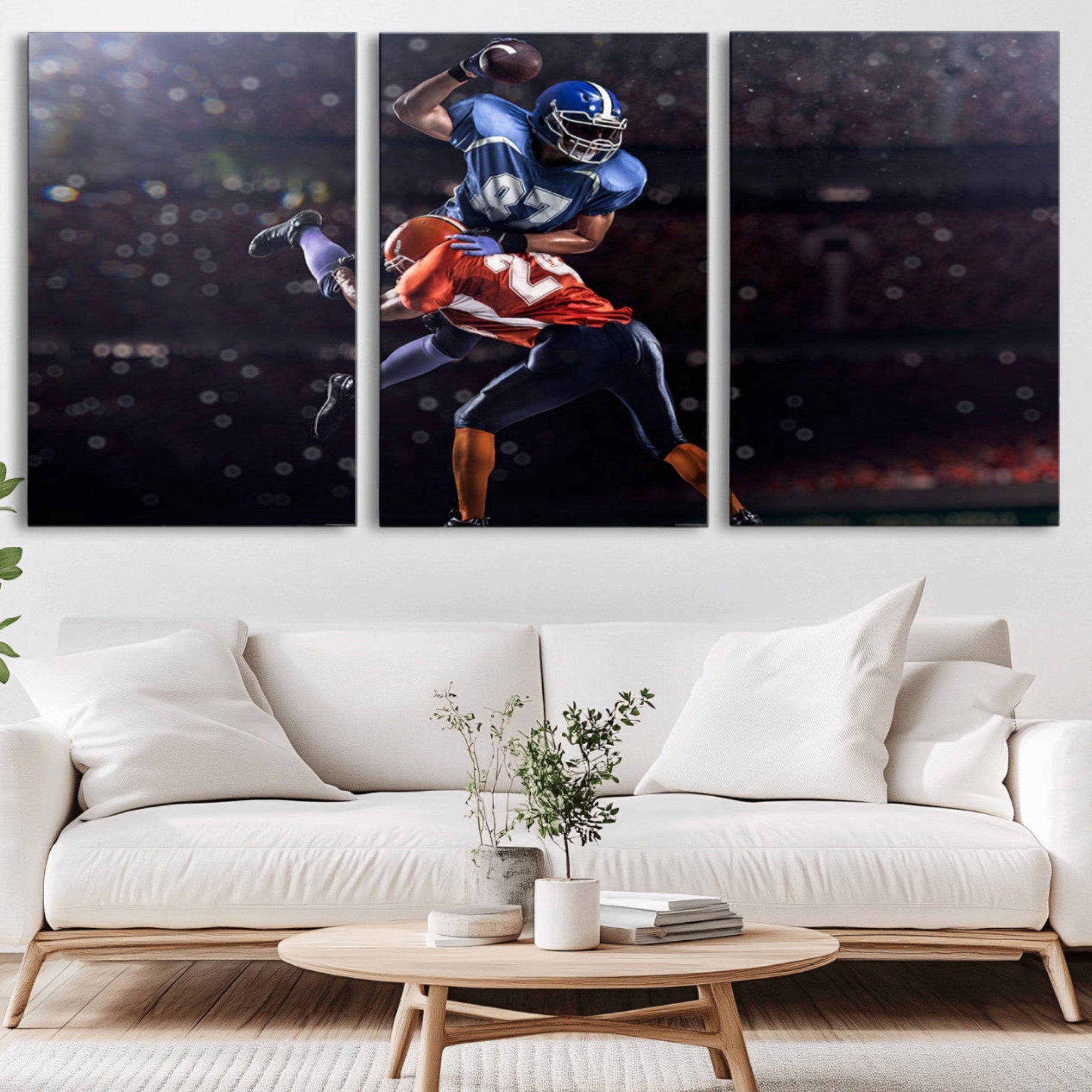 76491-MGV-CV-36X24-American Football Wall Art Canvas Print, Stadium Sport Wall Art Print