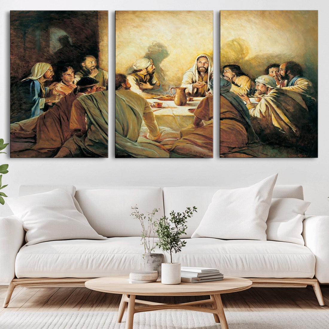 Last Supper Wall Art Canvas Print, Framed Jesus Painting Art