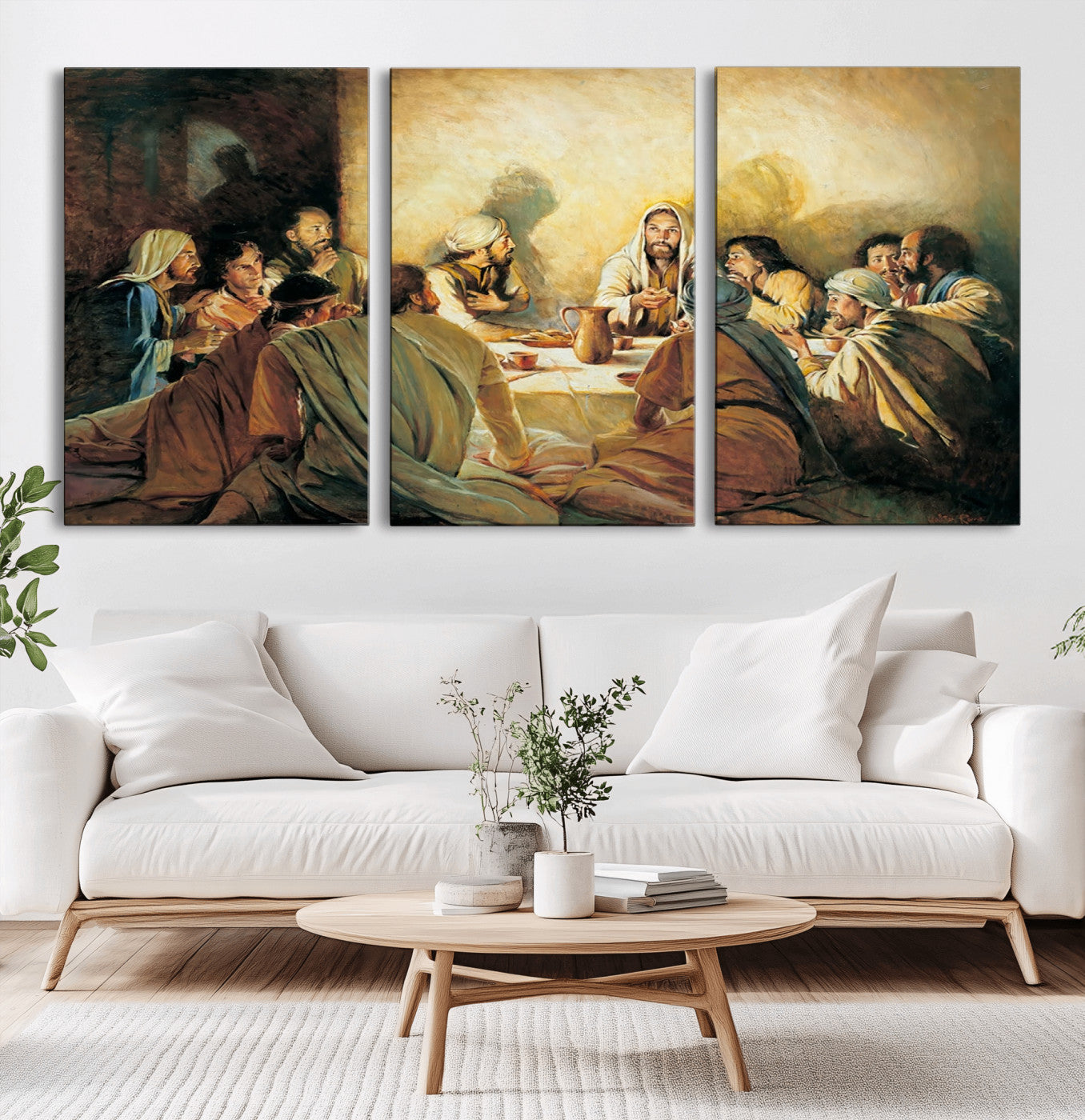 -Last Supper Wall Art Canvas Print, Framed Jesus Painting Art Picture Print, Moderne Bibel Perfect Traditional/Religious Decor Artwork