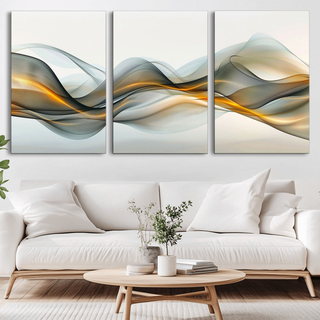 Abstract Wave Canvas Wall Art | Fluid Contemporary Elegance in Motion