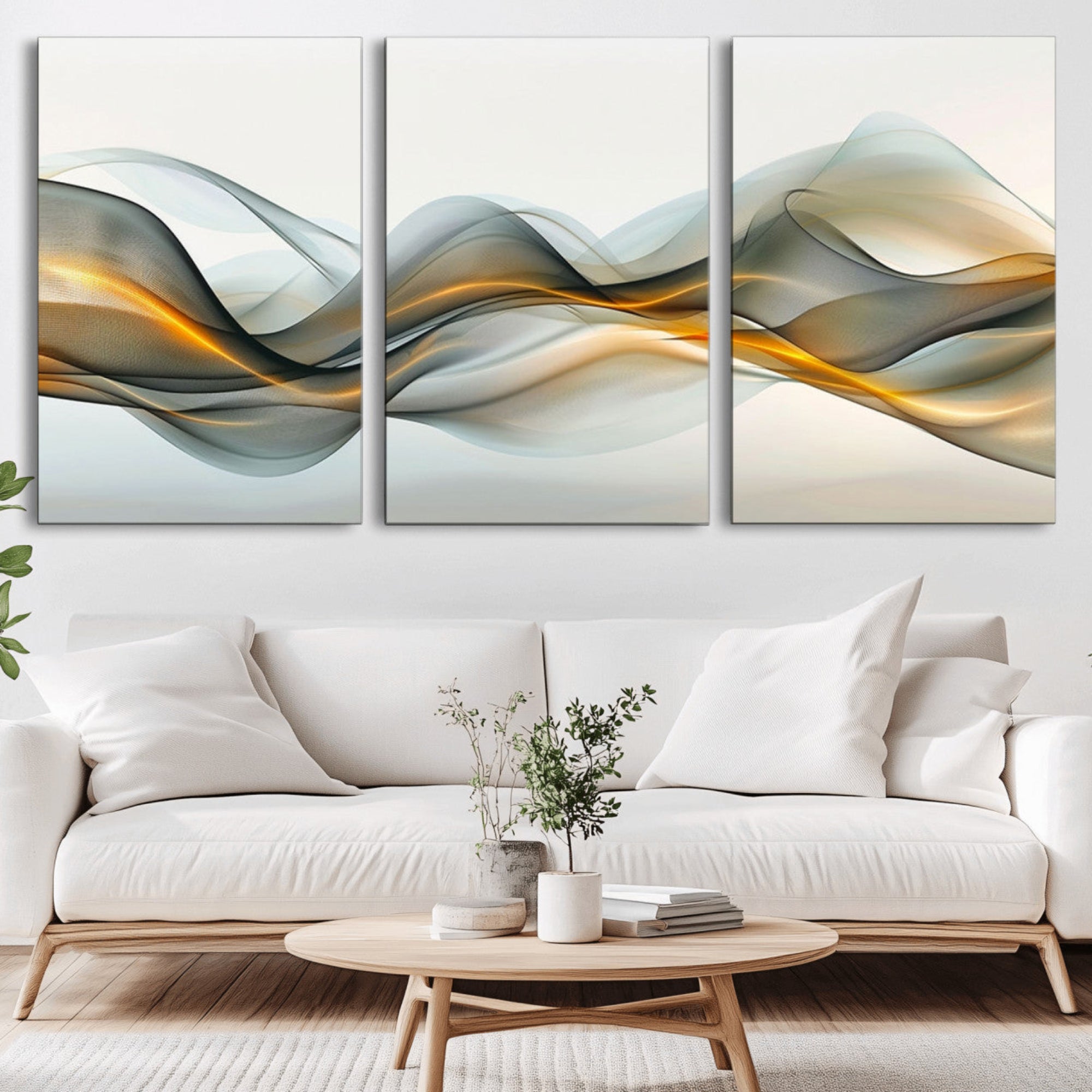 ES1001-MGV-CV-36X24-Abstract Wave Canvas Wall Art – Fluid Contemporary Elegance in Motion – Ready to Hang